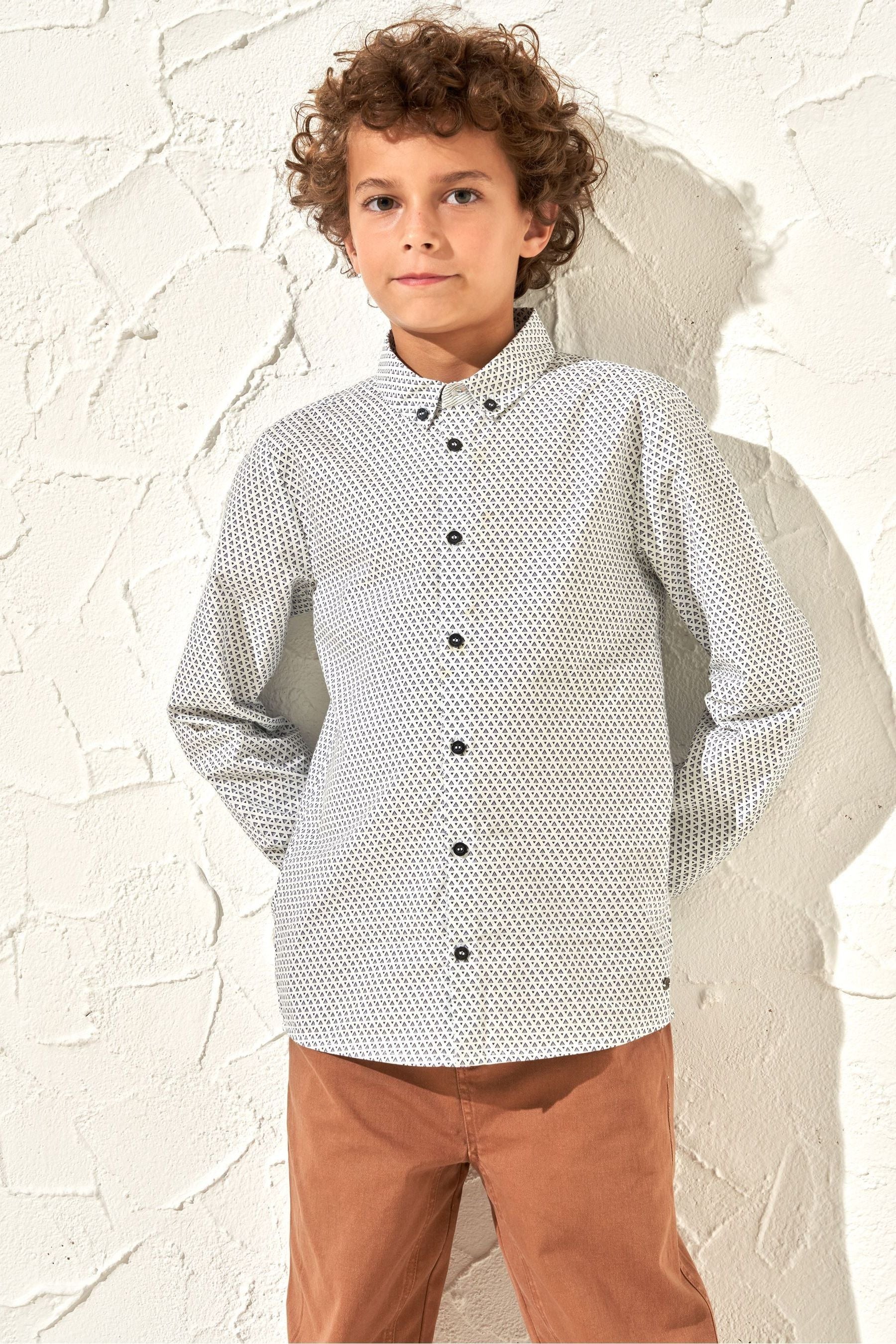 Grey Angel & Rocket Carter Geo Pattern Smart Shirt