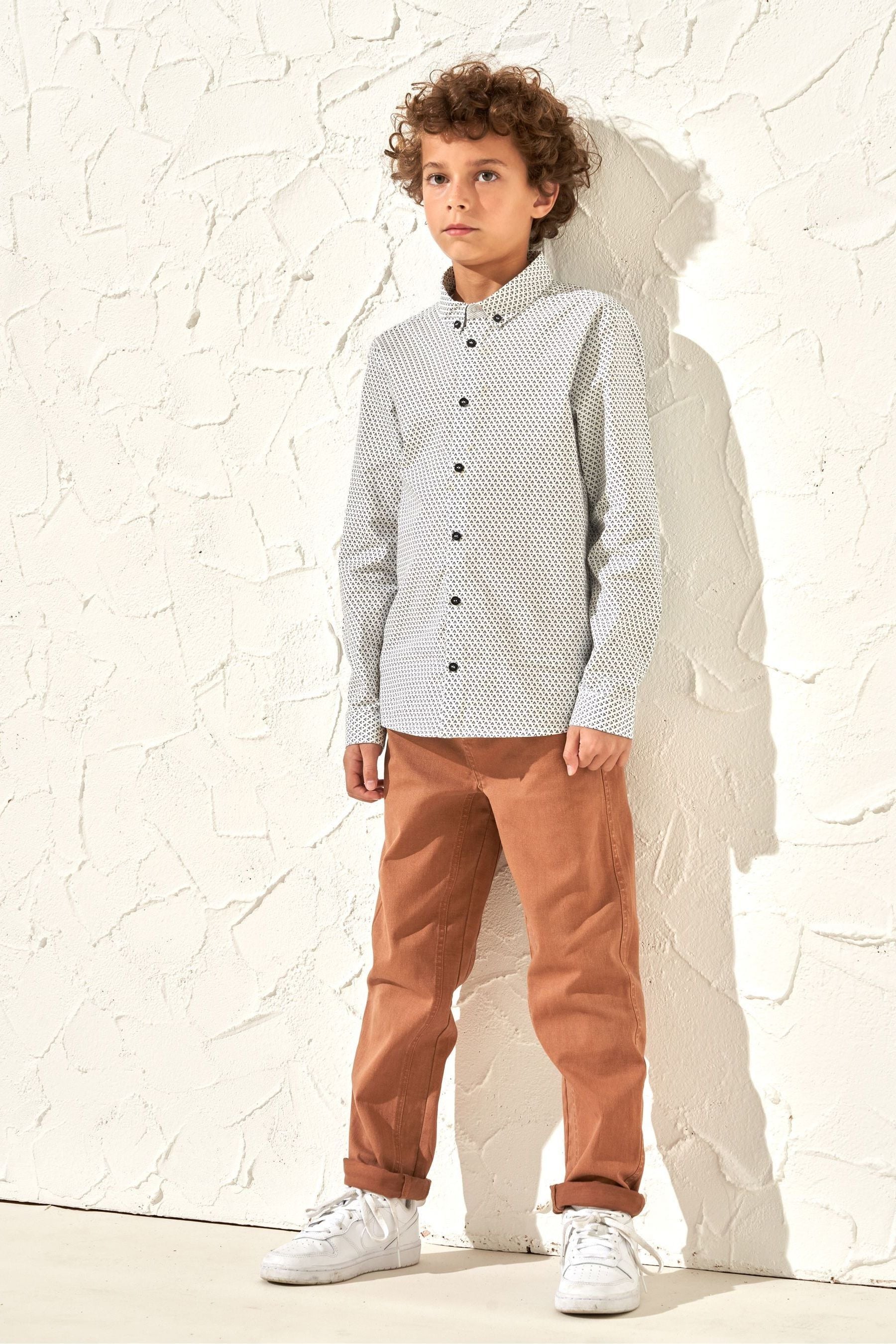 Grey Angel & Rocket Carter Geo Pattern Smart Shirt