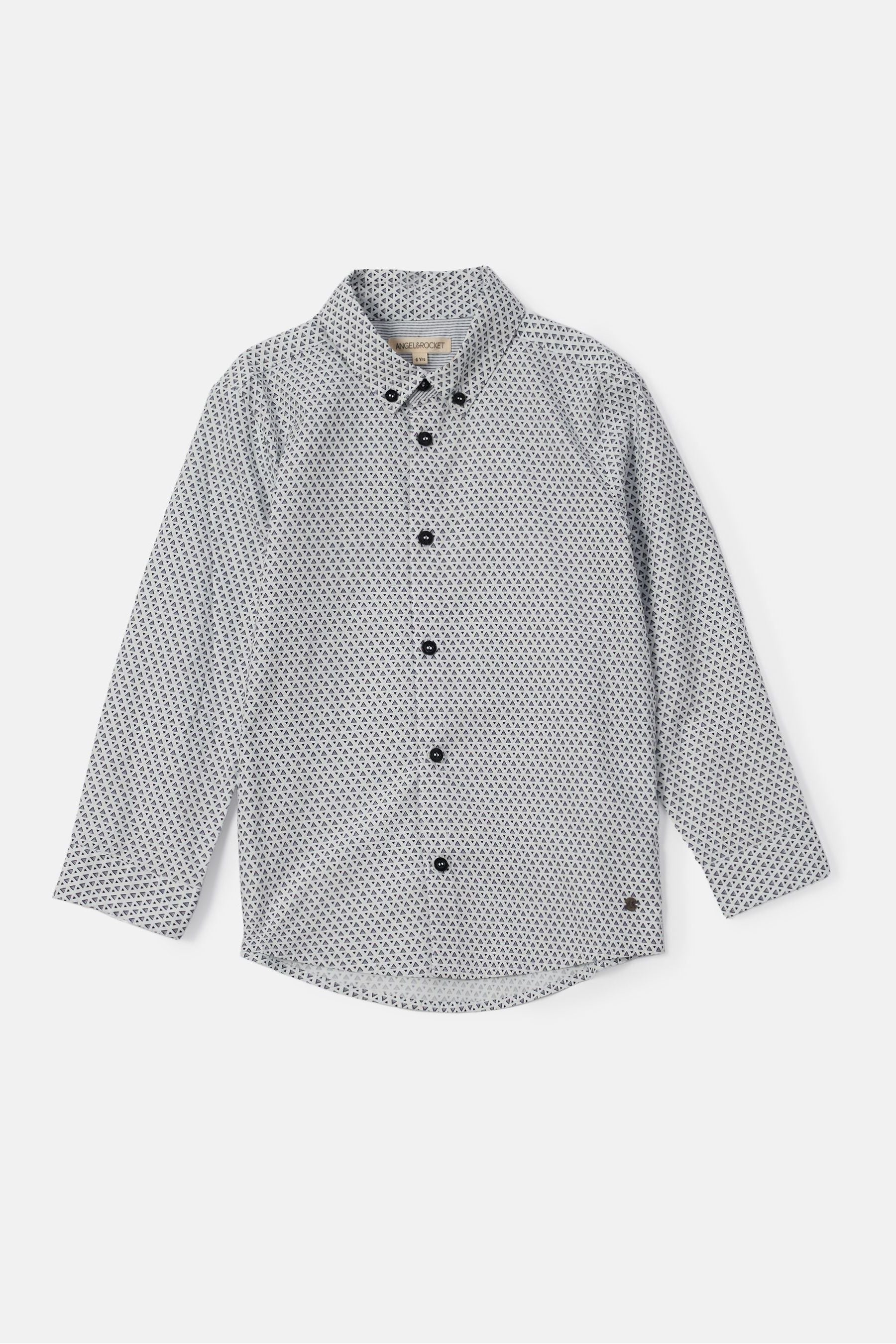 Grey Angel & Rocket Carter Geo Pattern Smart Shirt