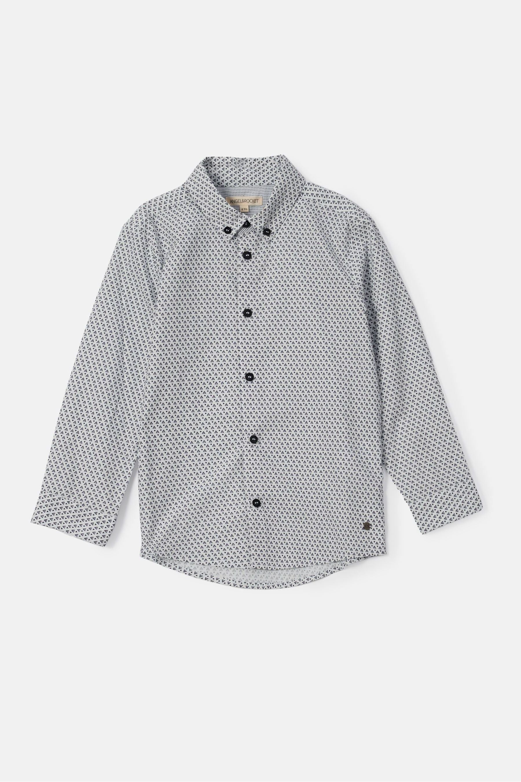 Grey Angel & Rocket Carter Geo Pattern Smart 100% Cotton Shirt