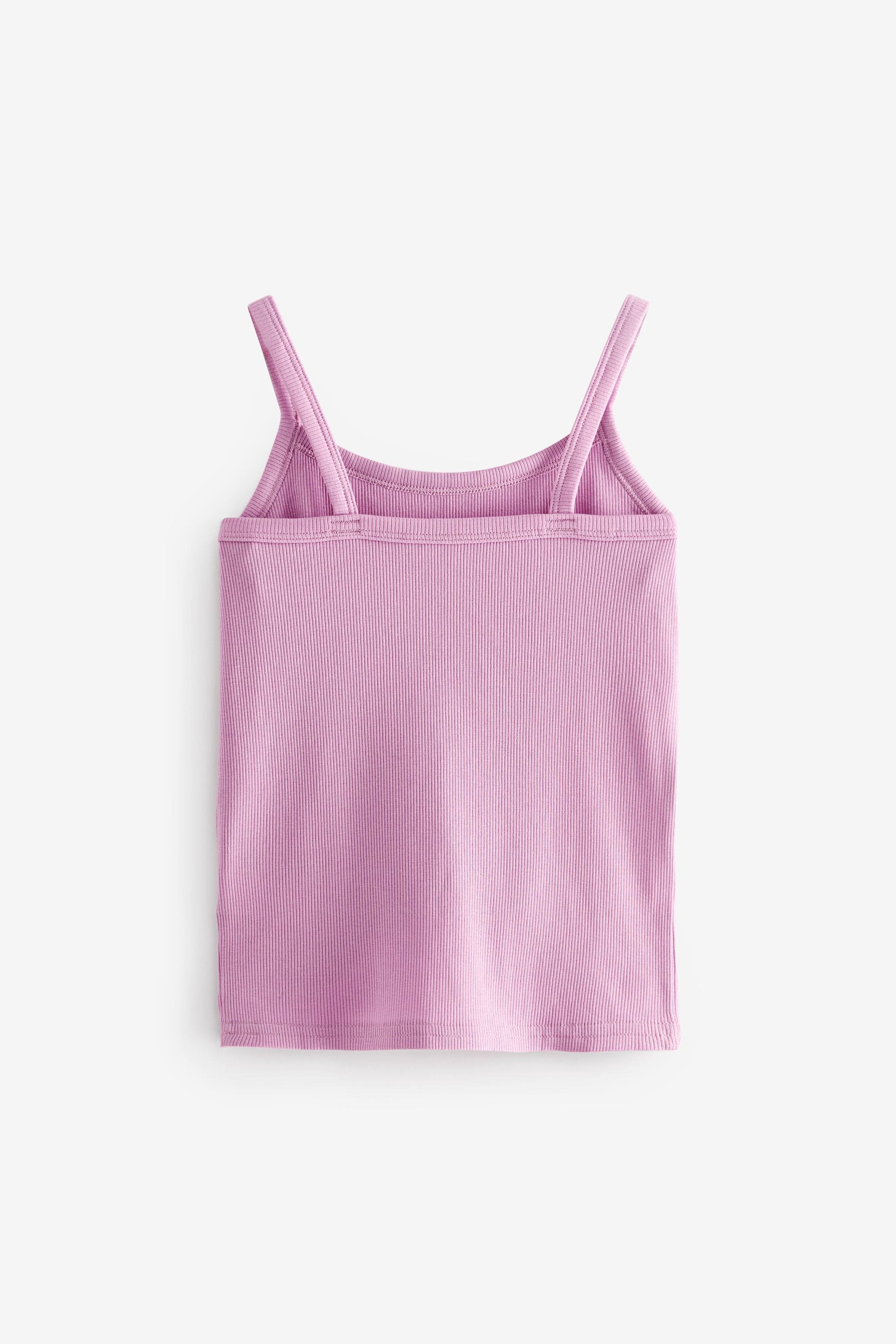 Grey/Pink/White Rib Cami Vest 3 Pack (2-16yrs)