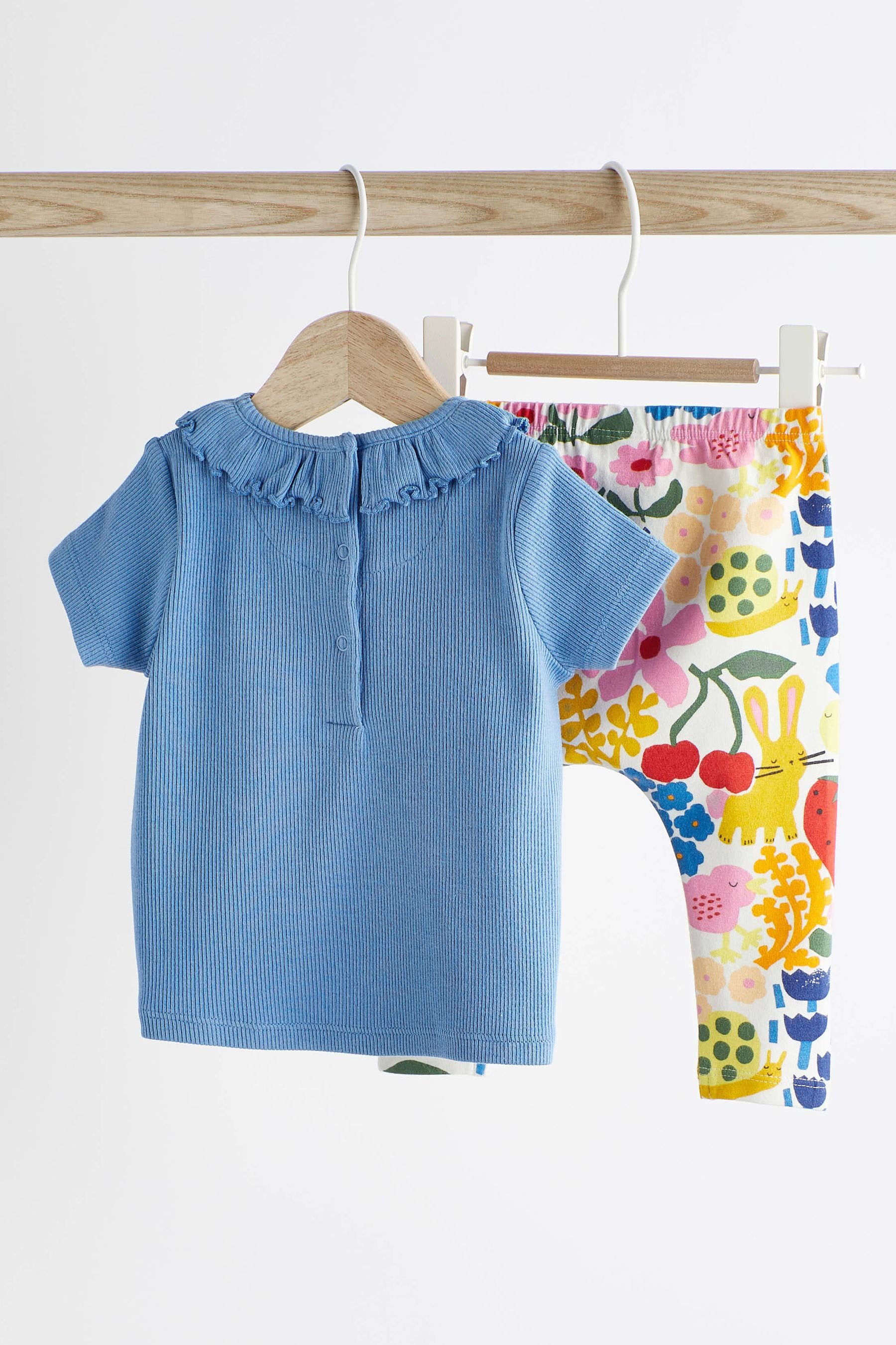 Blue Baby Top And Leggings Set