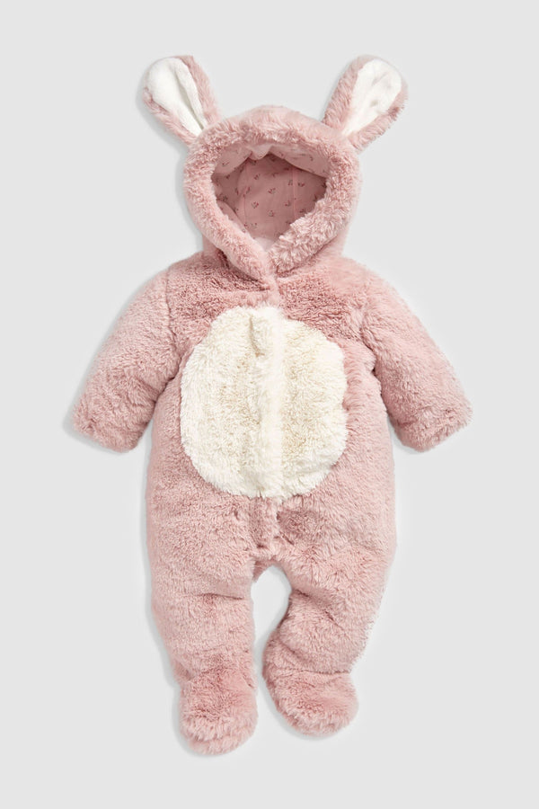 Pink Bunny Baby Pramsuit (0mths-2yrs)-<span style="color: #ff2a00;">Fawry</span>