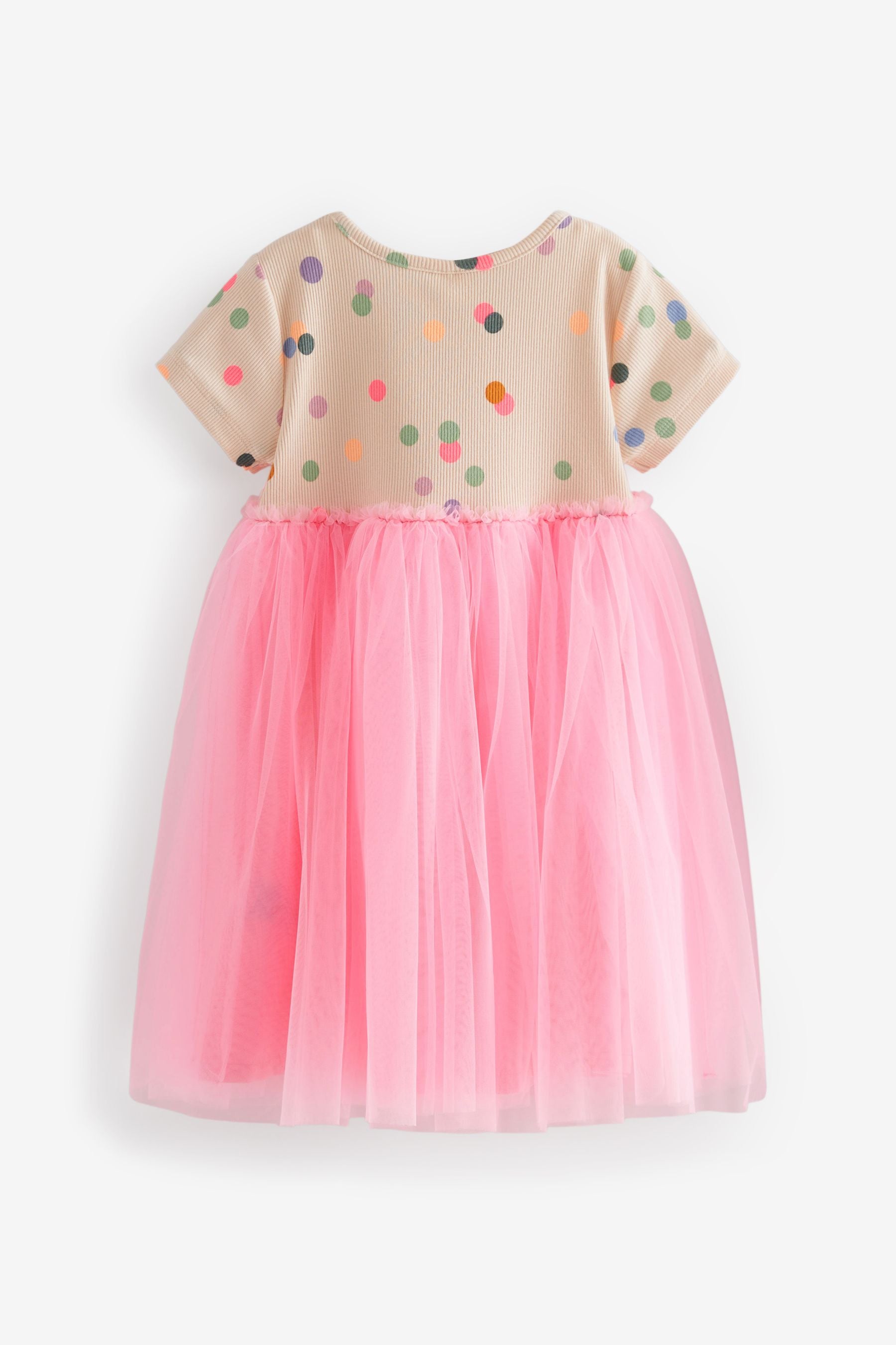 Pink Polka Dot Short Sleeve Tutu Dress (3mths-7yrs)