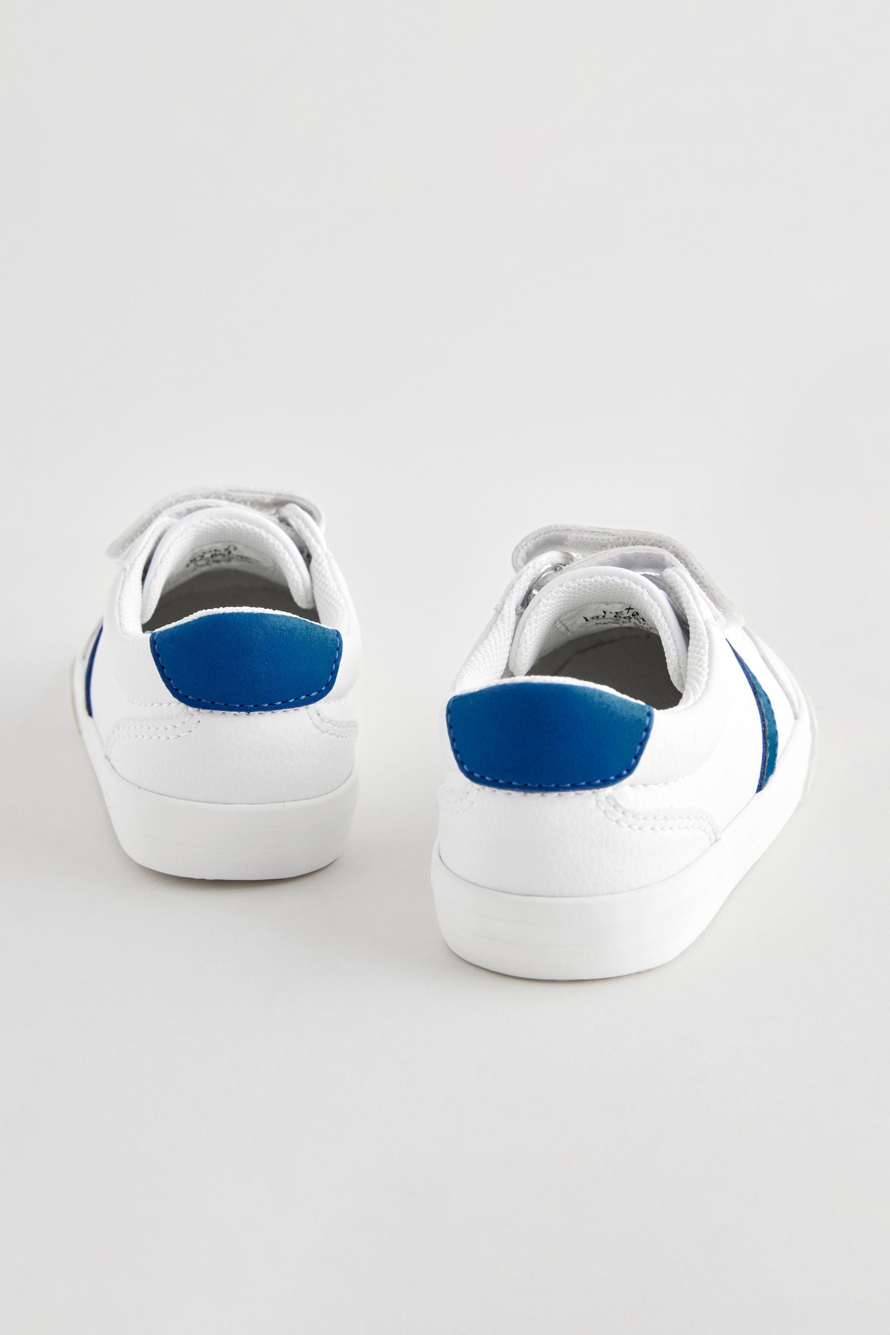 White/Blue Standard Fit (F) Touch Fastening Chevron Trainers