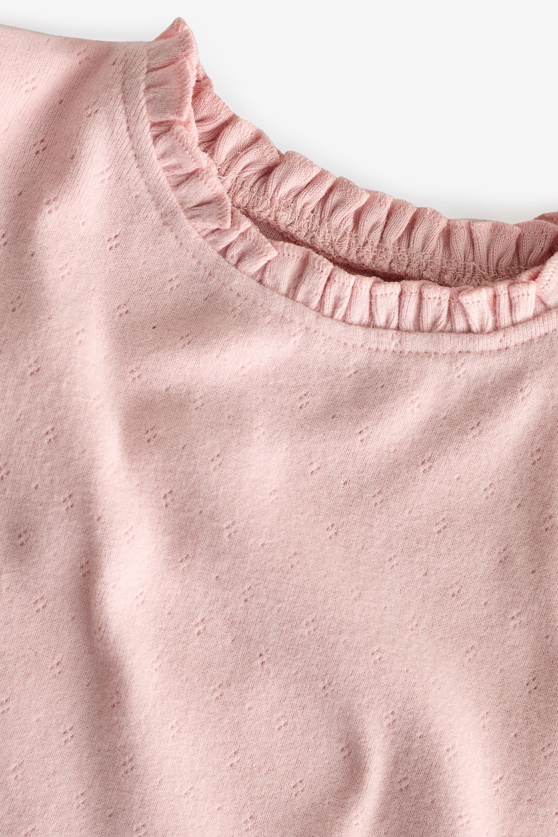 Pink 100% Cotton Pointelle Top (3mths-7yrs)