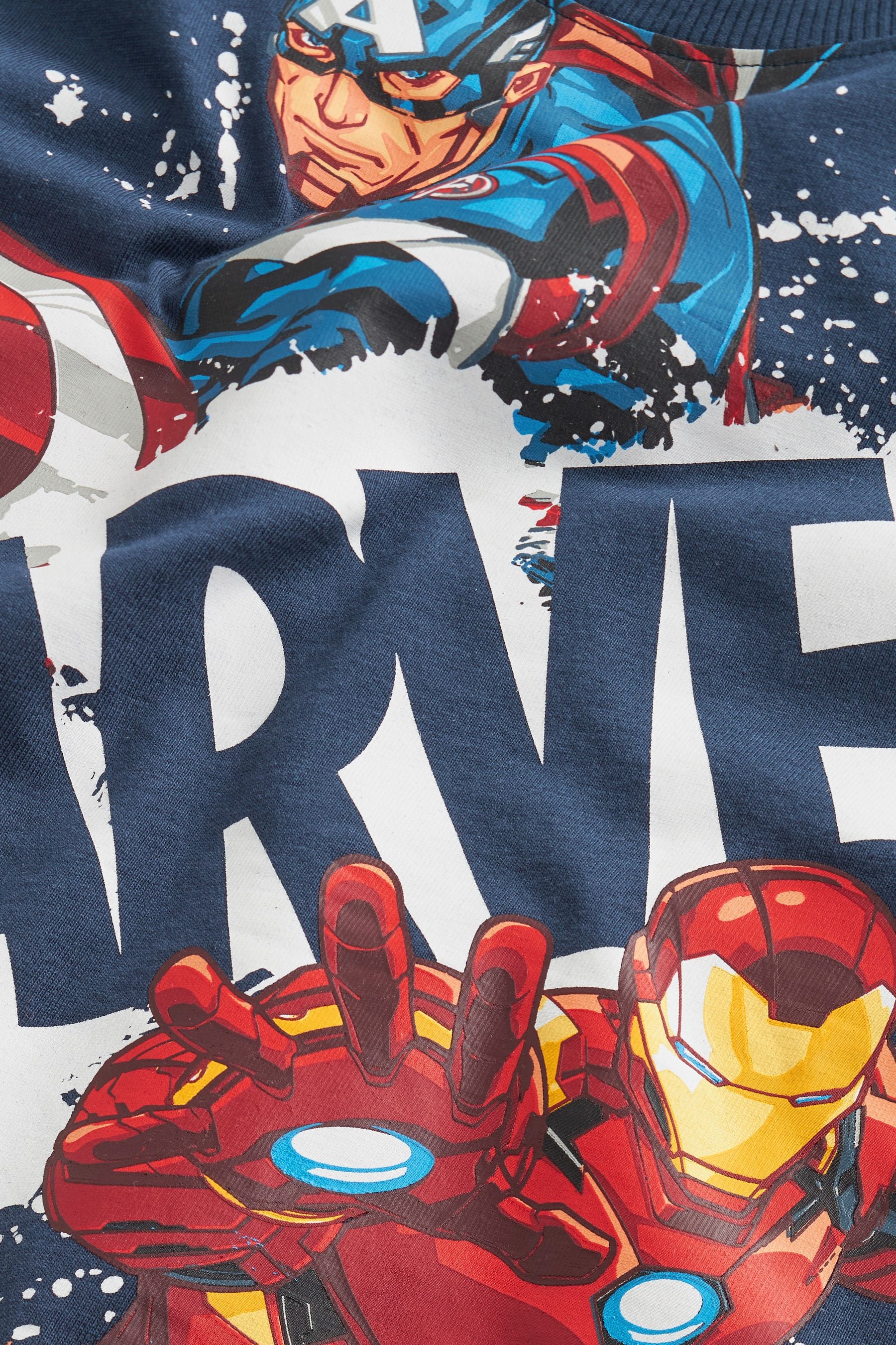 Blue/Grey Marvel 2 Pack Pyjamas (3-16yrs)