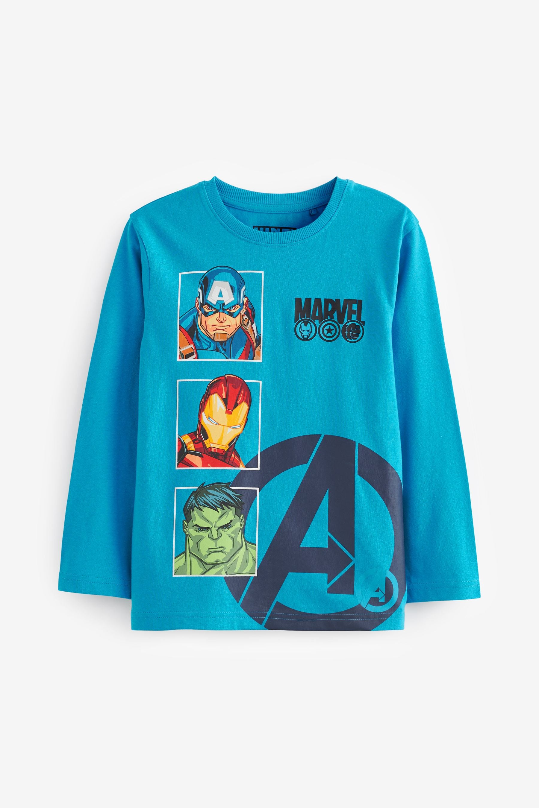 Blue/Grey Marvel 2 Pack Pyjamas (3-16yrs)