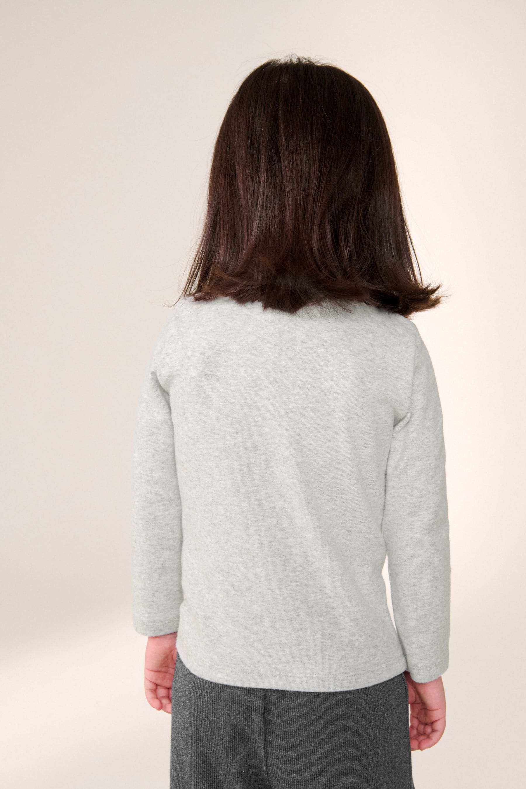 Grey Brushed Long Sleeve Roll Neck Top (3mths-7yrs)