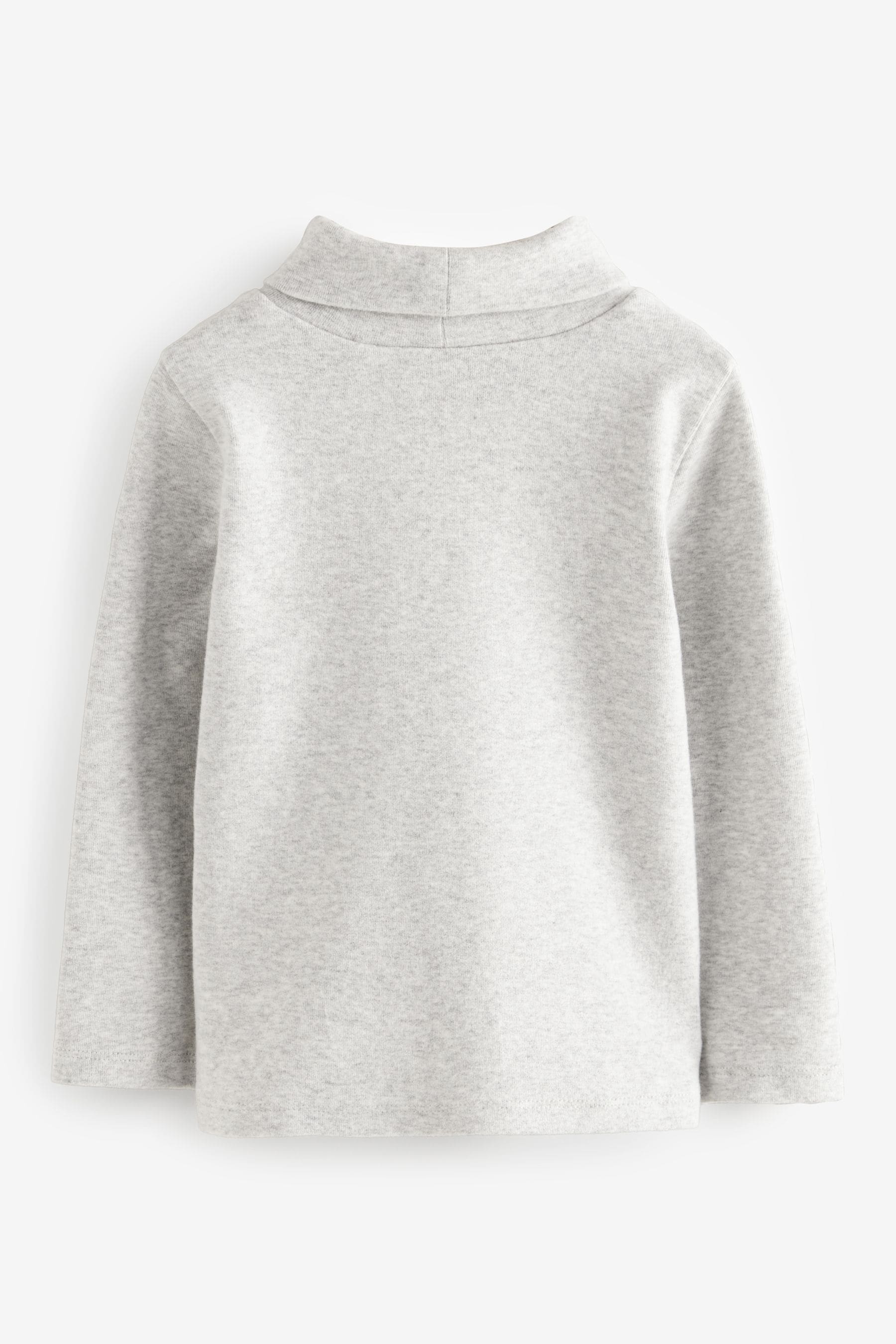 Grey Brushed Long Sleeve Roll Neck Top (3mths-7yrs)