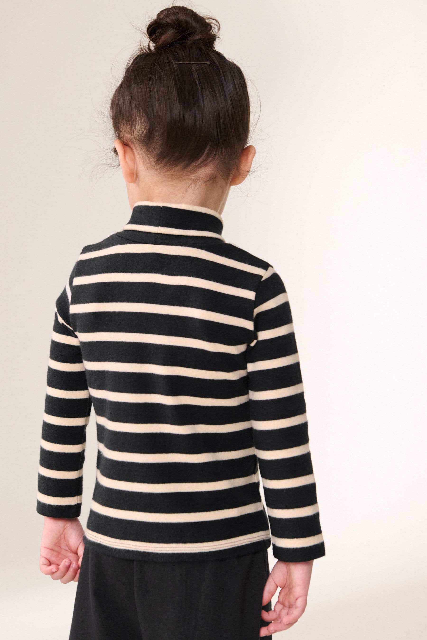 Stripe Brushed Long Sleeve Roll Neck Top (3mths-7yrs)