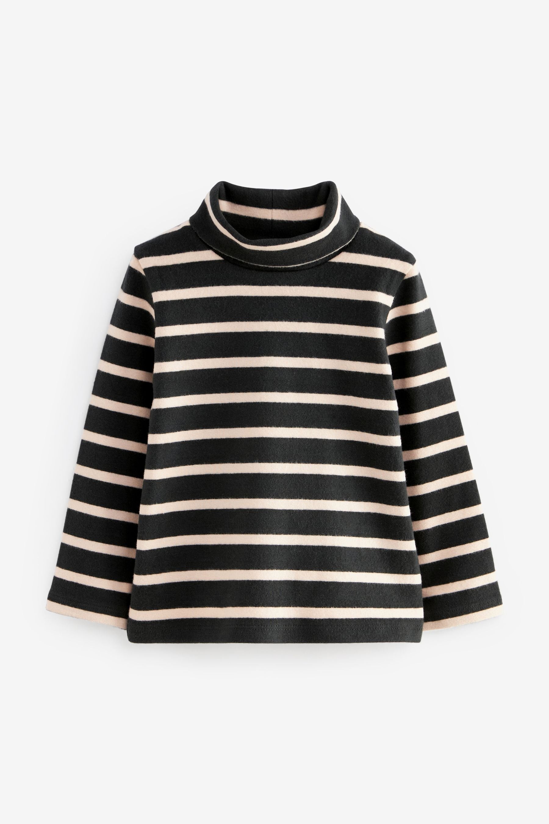 Stripe Brushed Long Sleeve Roll Neck Top (3mths-7yrs)