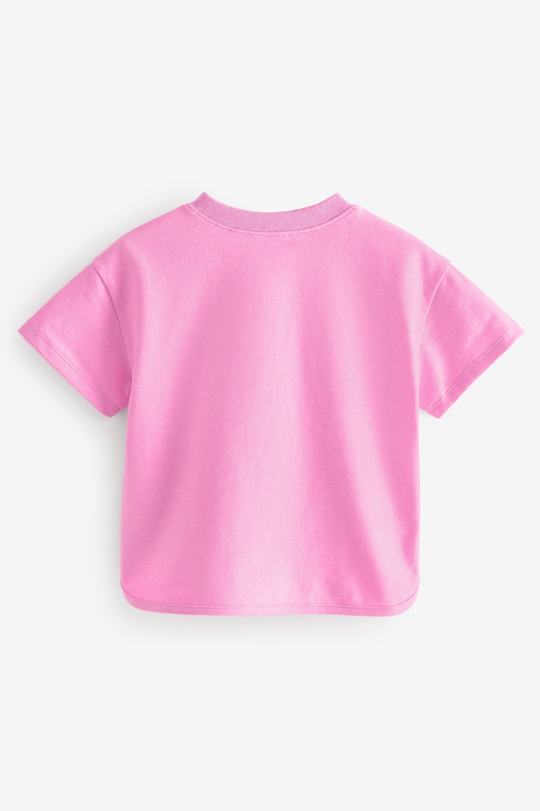 Pink 100% Cotton Short Sleeve Appliqué T-Shirt (3mths-7yrs)