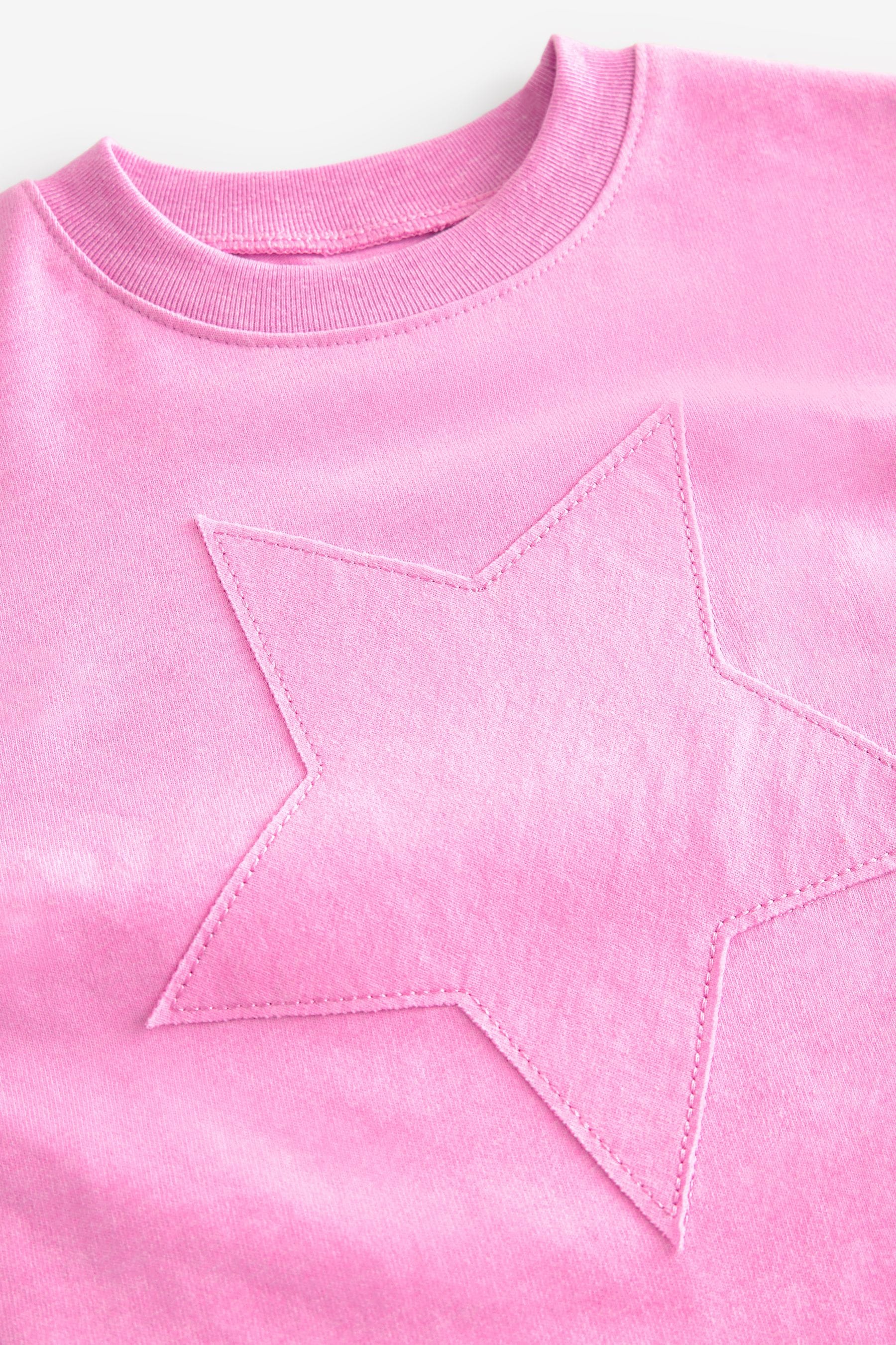 Pink 100% Cotton Short Sleeve Appliqué T-Shirt (3mths-7yrs)