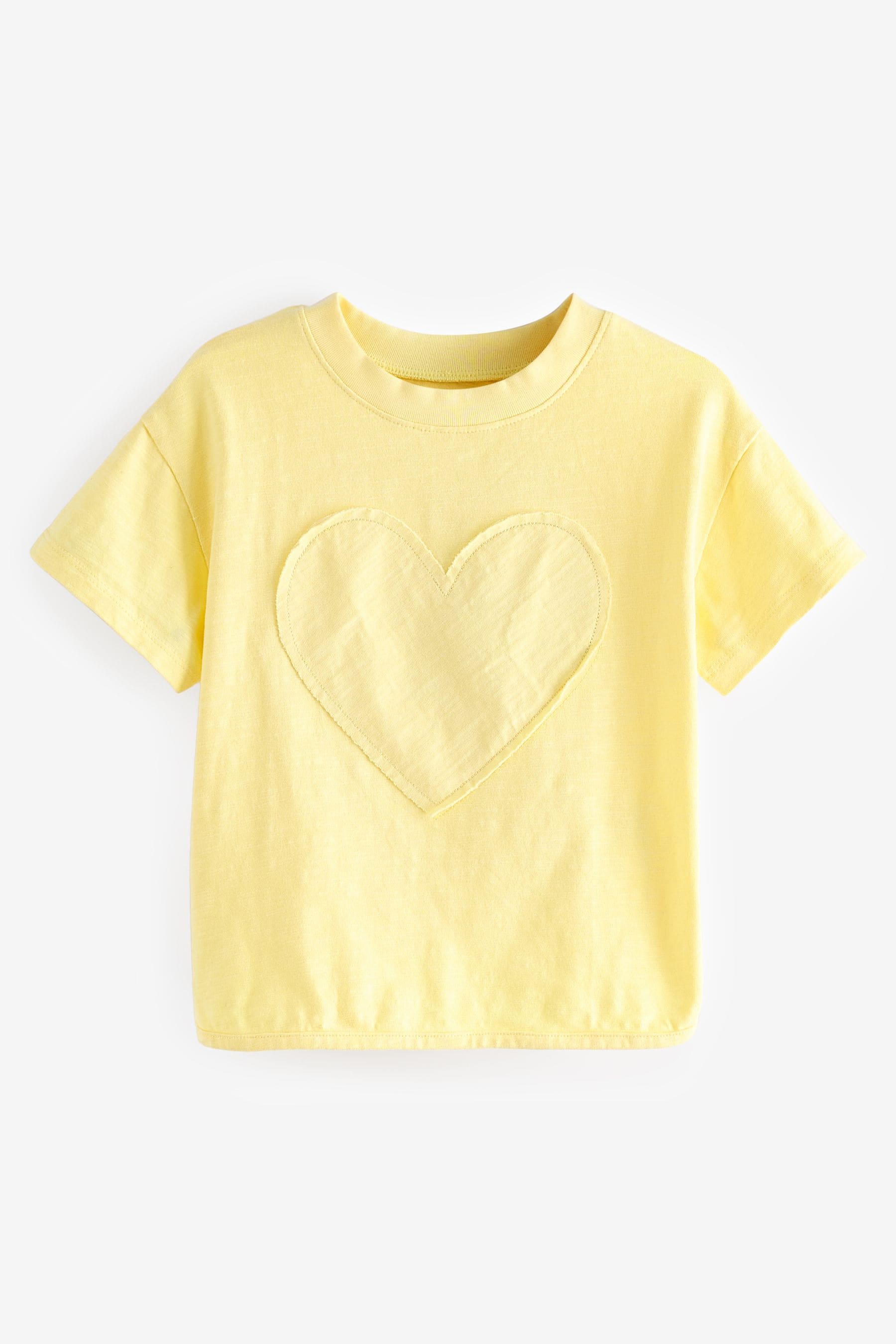 Yellow 100% Cotton Short Sleeve Appliqué T-Shirt (3mths-7yrs)