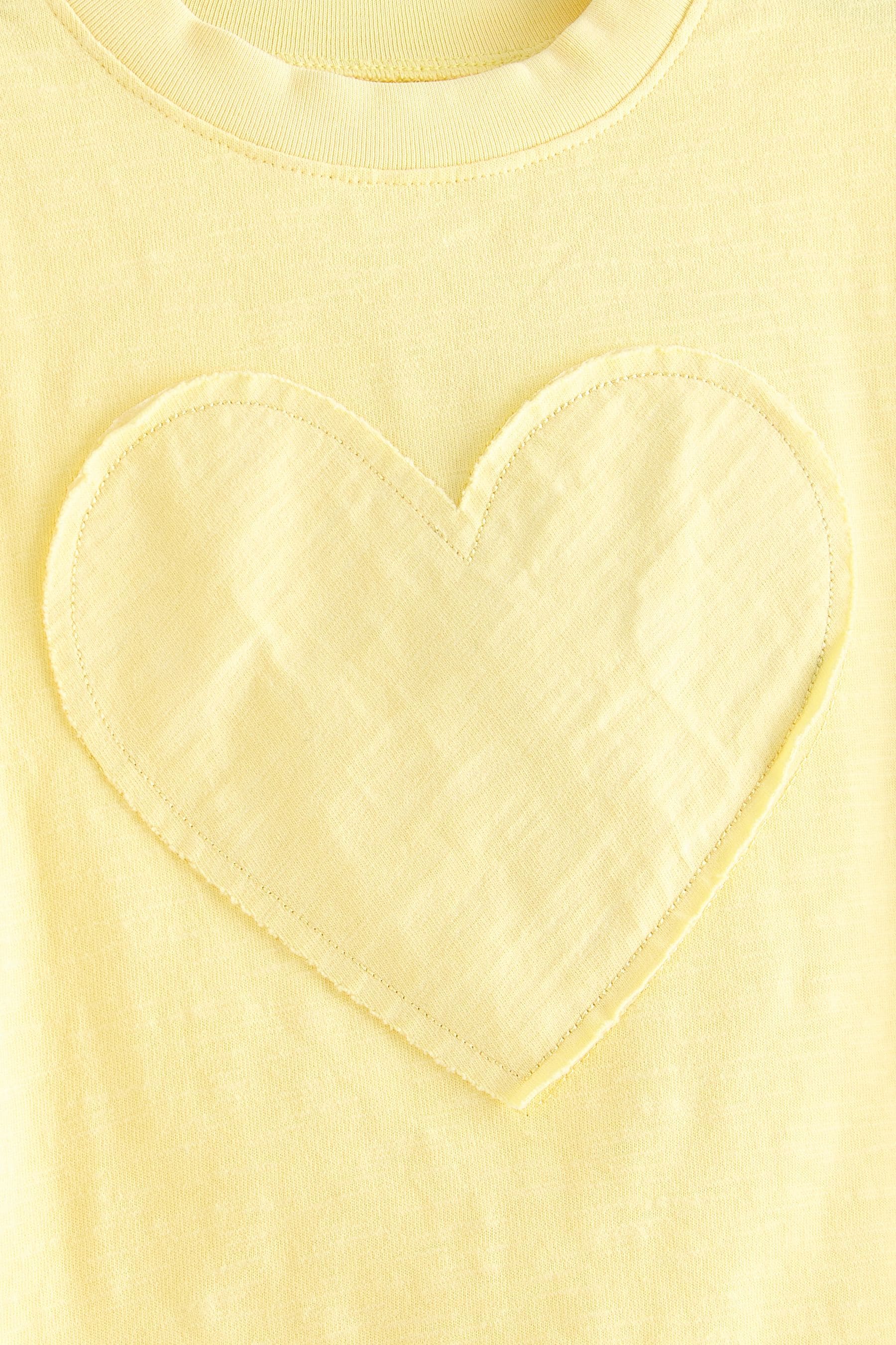 Yellow 100% Cotton Short Sleeve Appliqué T-Shirt (3mths-7yrs)