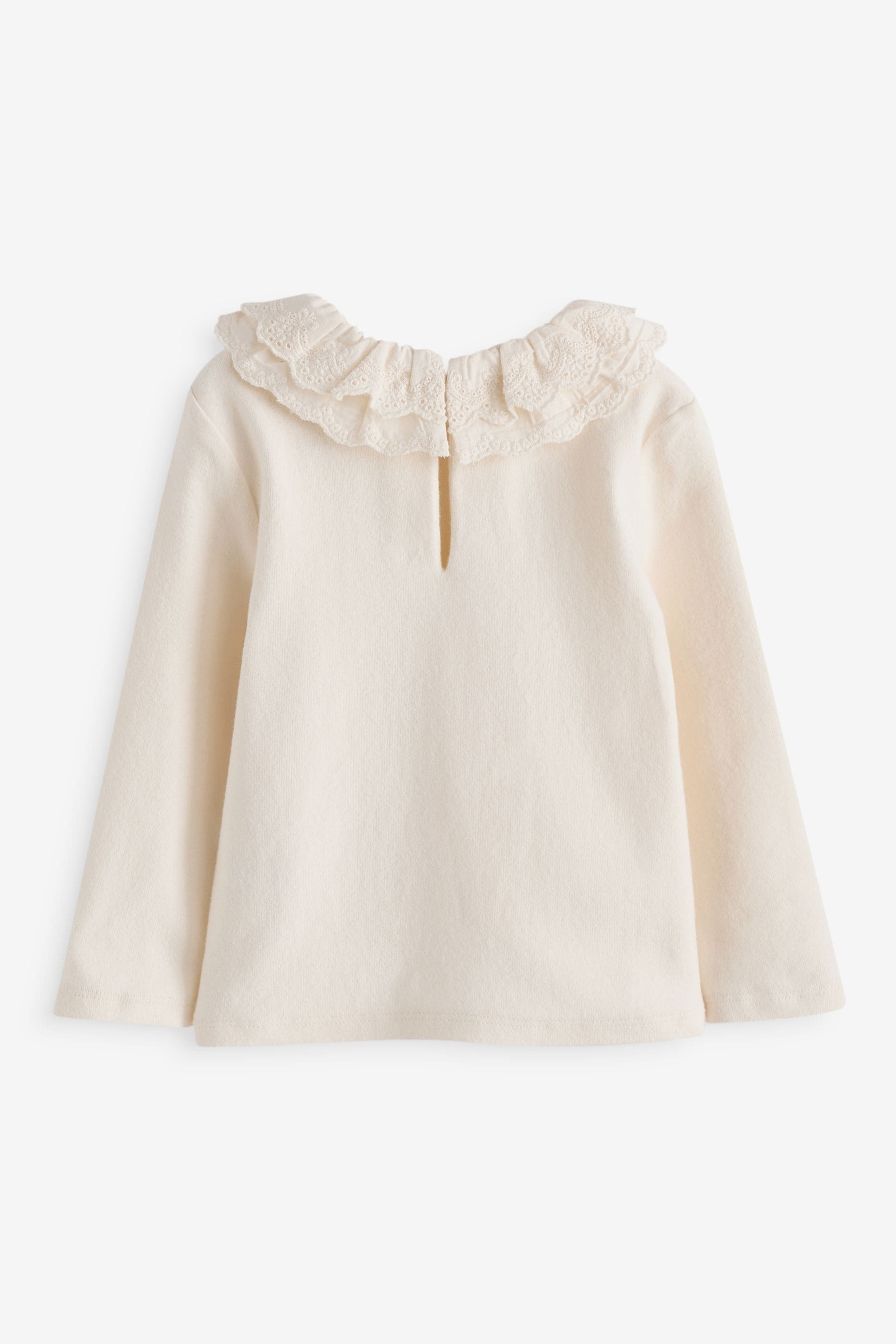 Ecru White Long Sleeve Collar Top (3mths-7yrs)