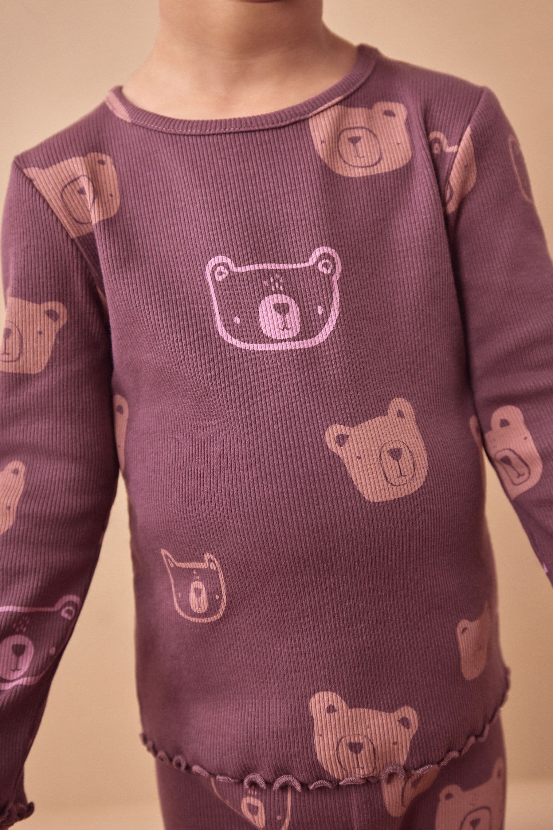 Chocolate Brown Bears Cotton Rich Long Sleeve Rib T-Shirt (3mths-7yrs)