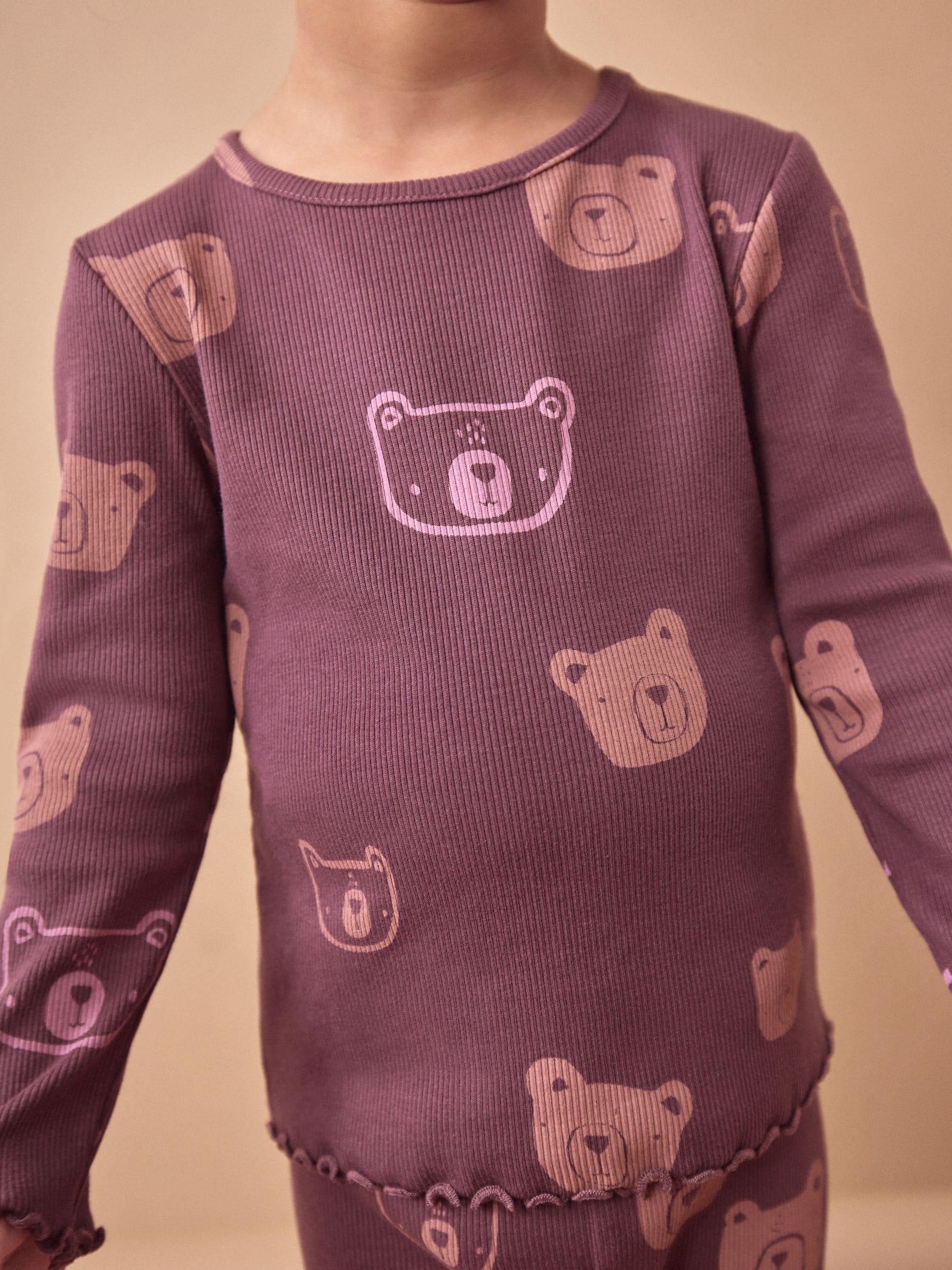 Chocolate Brown Bears Cotton Rich Long Sleeve Rib T-Shirt (3mths-7yrs)