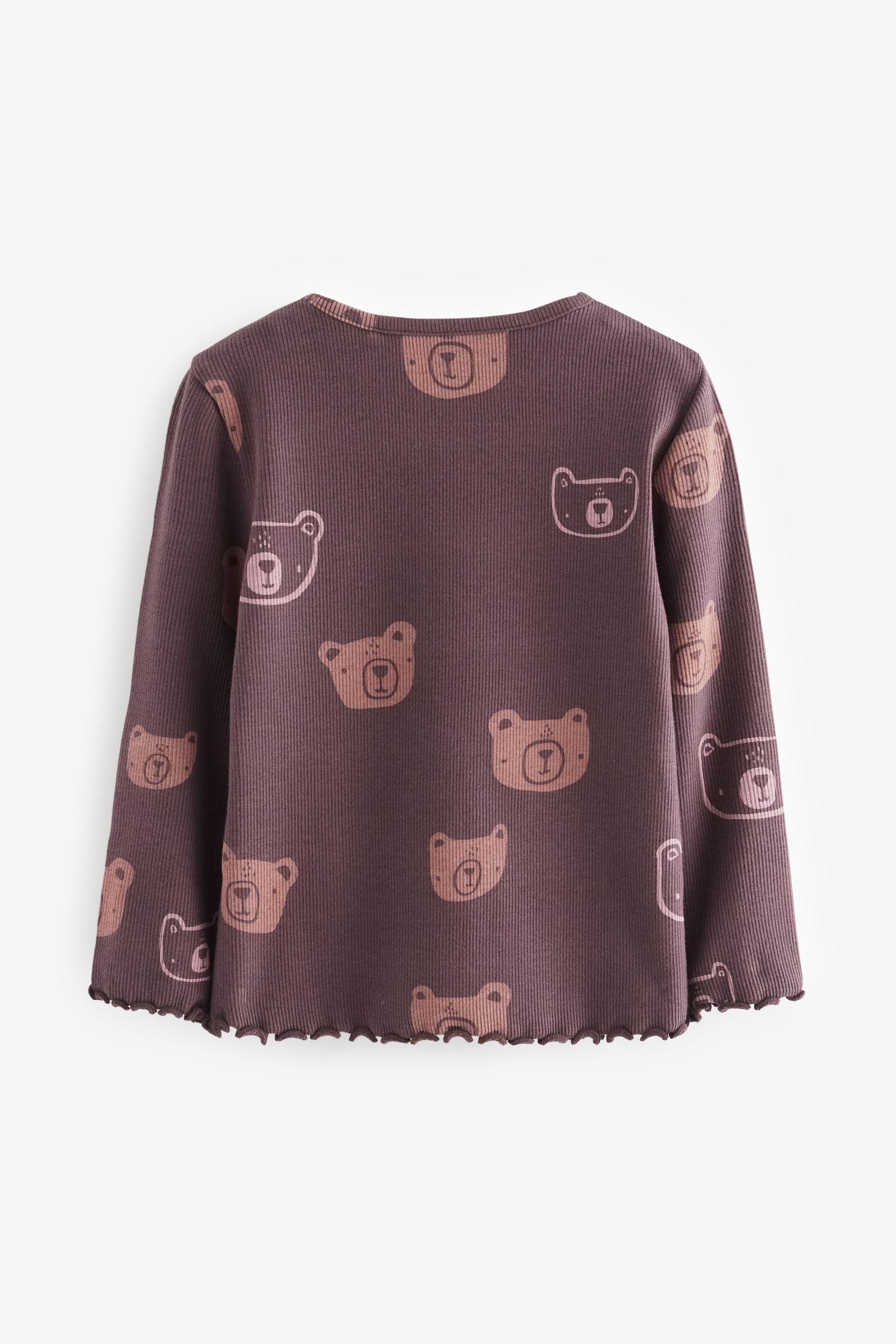 Chocolate Brown Bears Cotton Rich Long Sleeve Rib T-Shirt (3mths-7yrs)