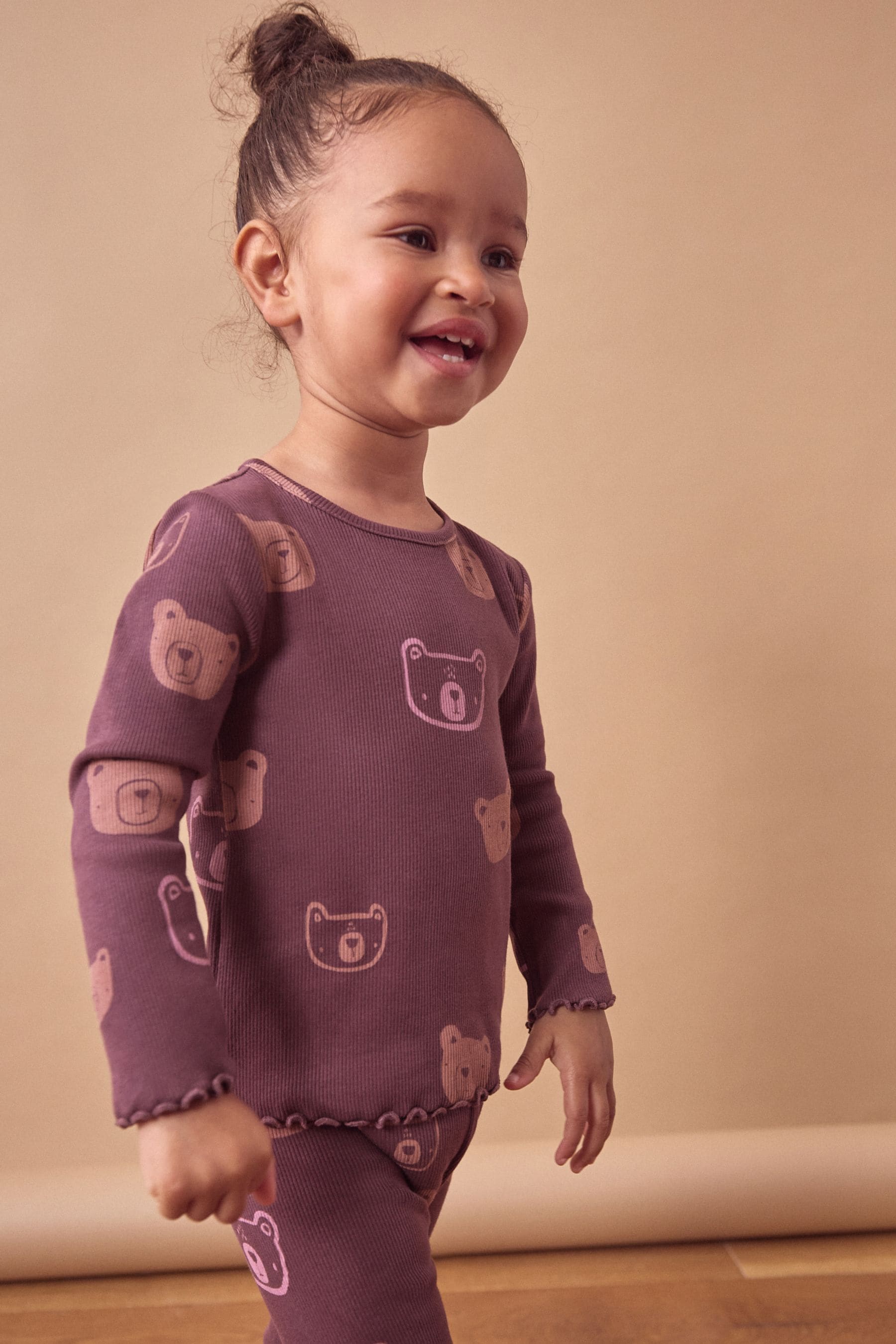 Chocolate Brown Bears Cotton Rich Long Sleeve Rib T-Shirt (3mths-7yrs)