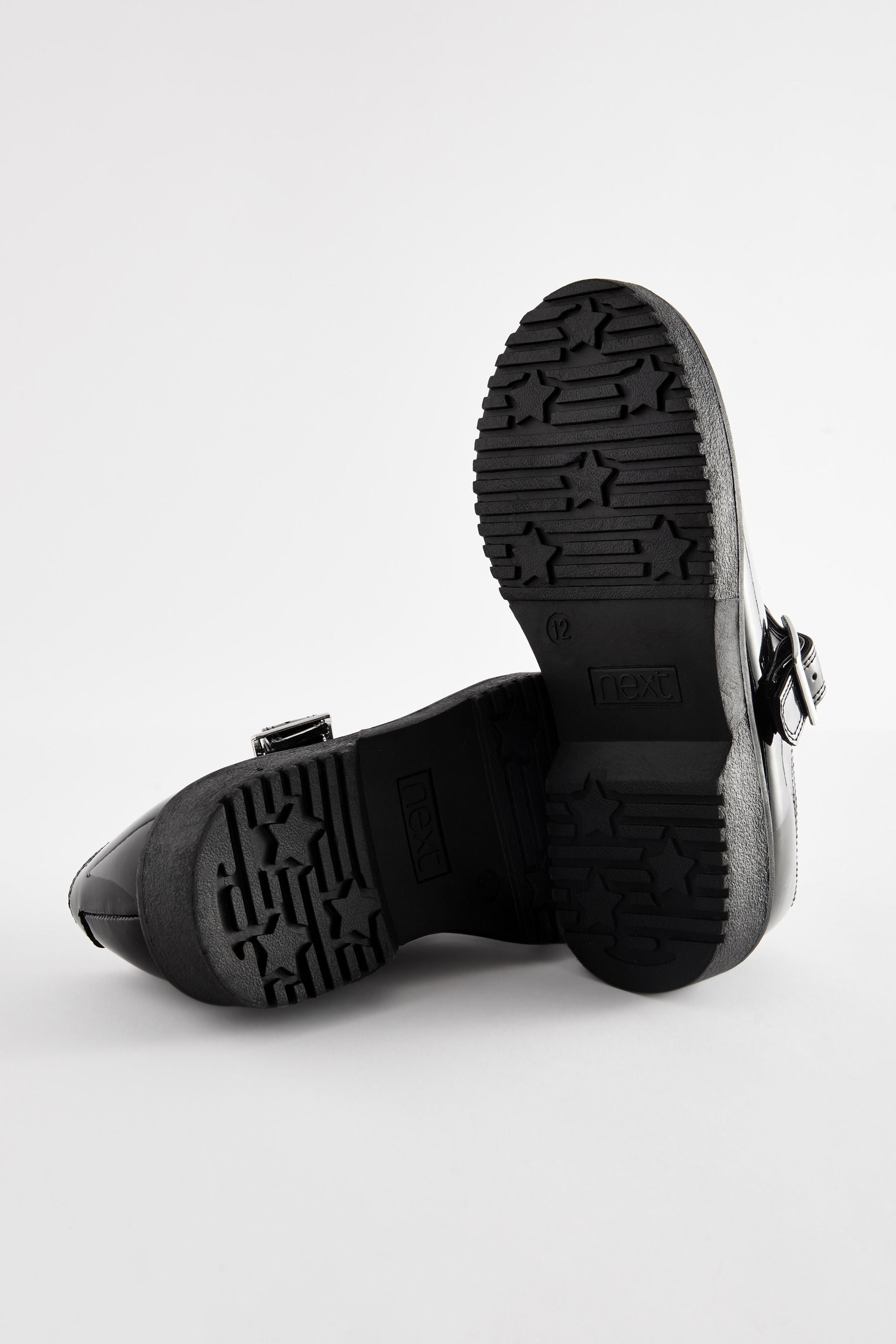 Black Patent Chunky T-Bar School Shoes