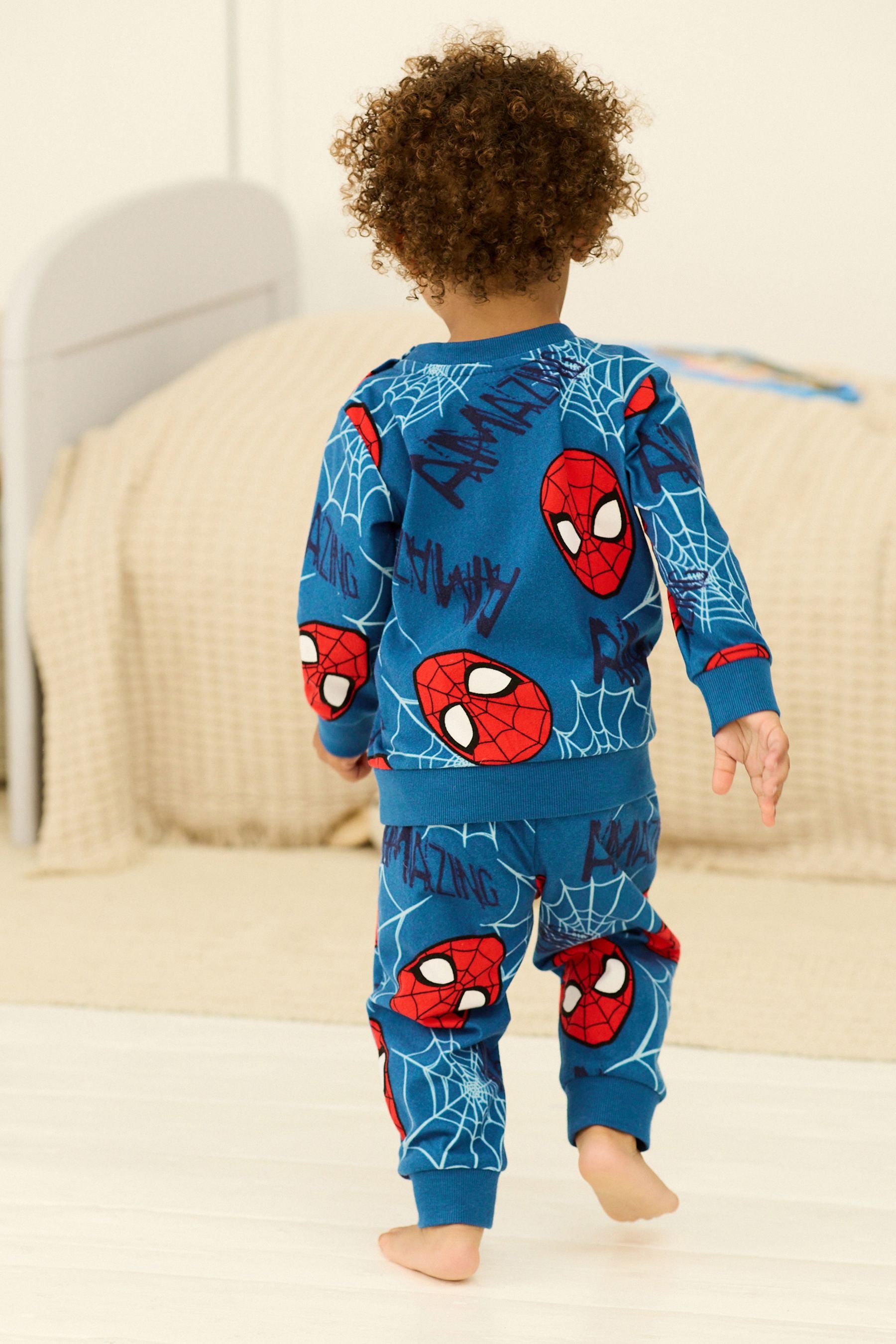 Blue Spider-Man Soft Touch Fleece Pyjamas (12mths-10yrs)