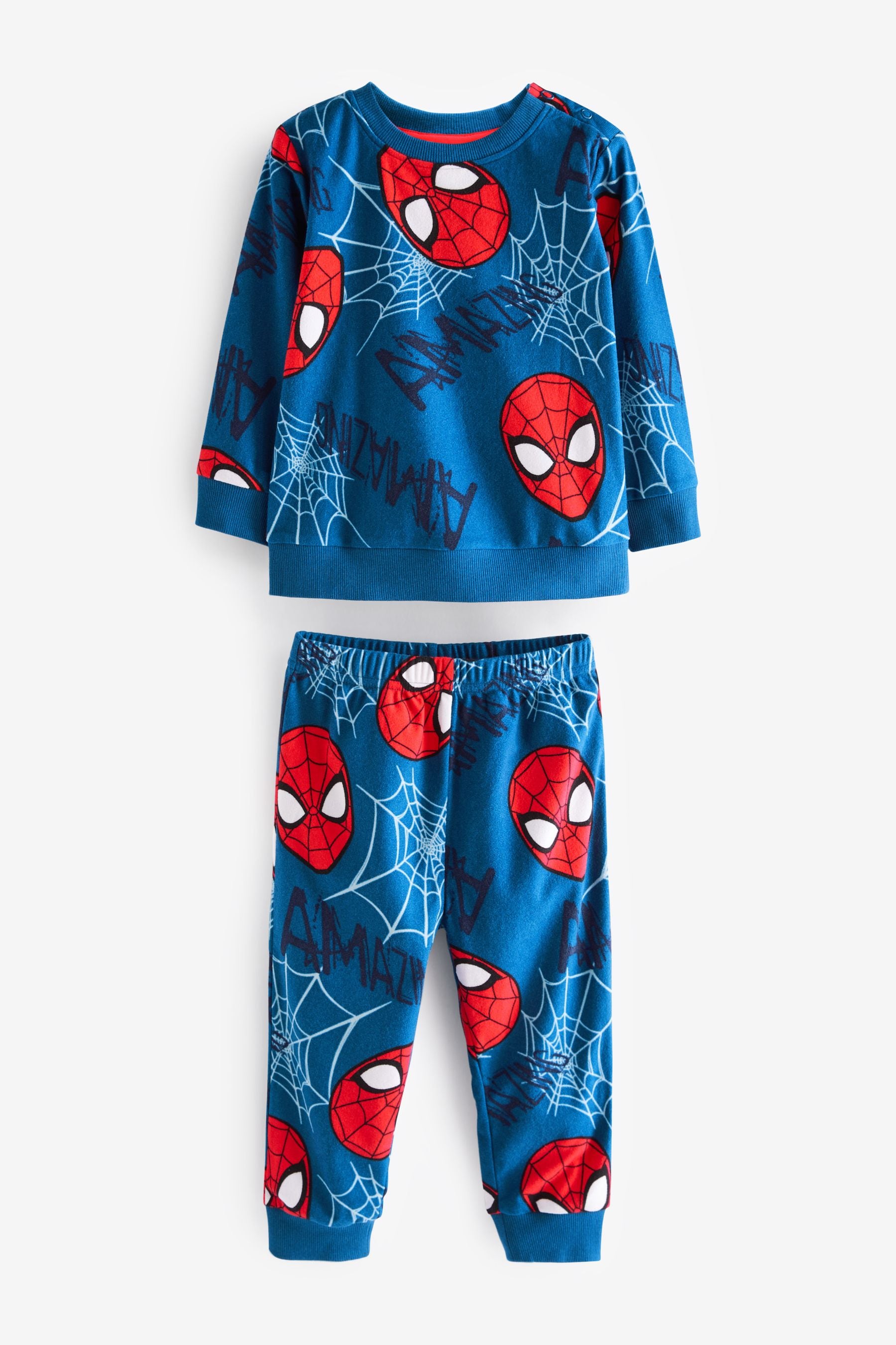 Blue Spider-Man Soft Touch Fleece Pyjamas (12mths-10yrs)