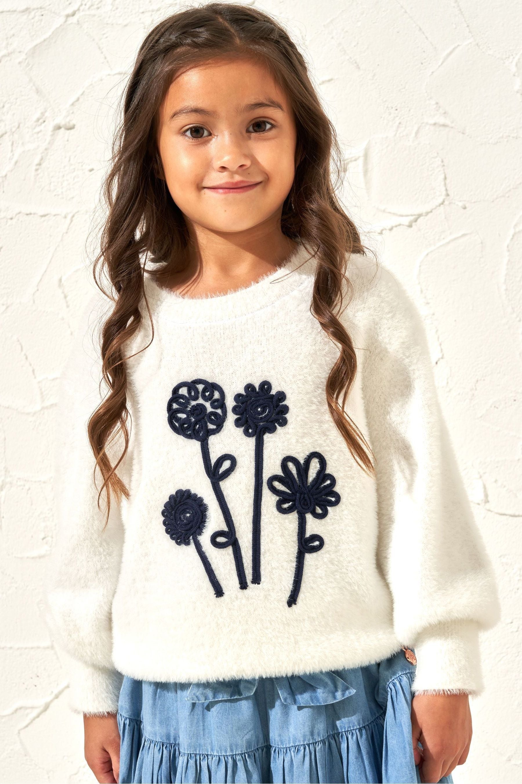 White Angel & Rocket Cornellie Flower Gabbi Jumper