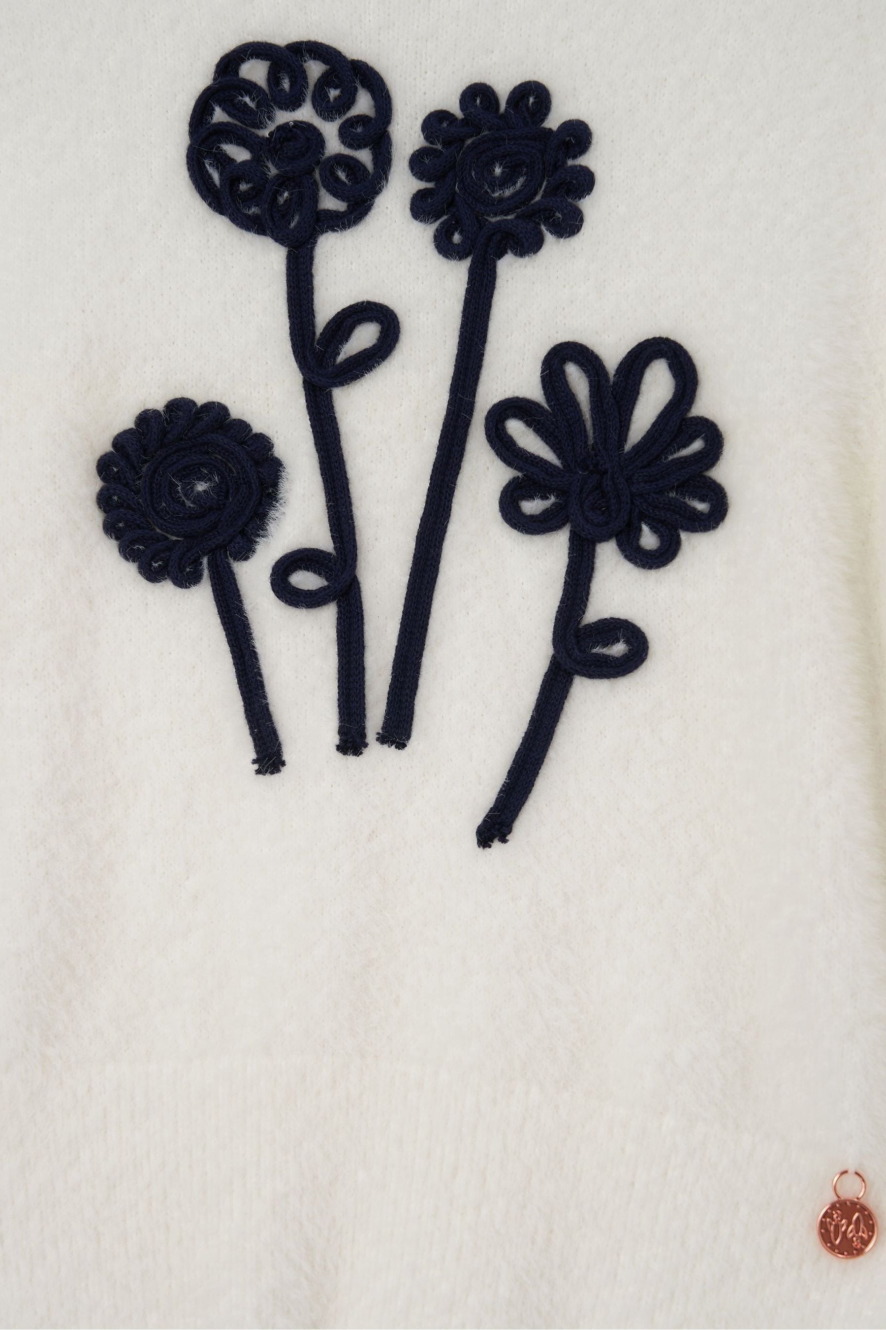 Angel & Rocket White Cornellie Flower Gabbi Jumper