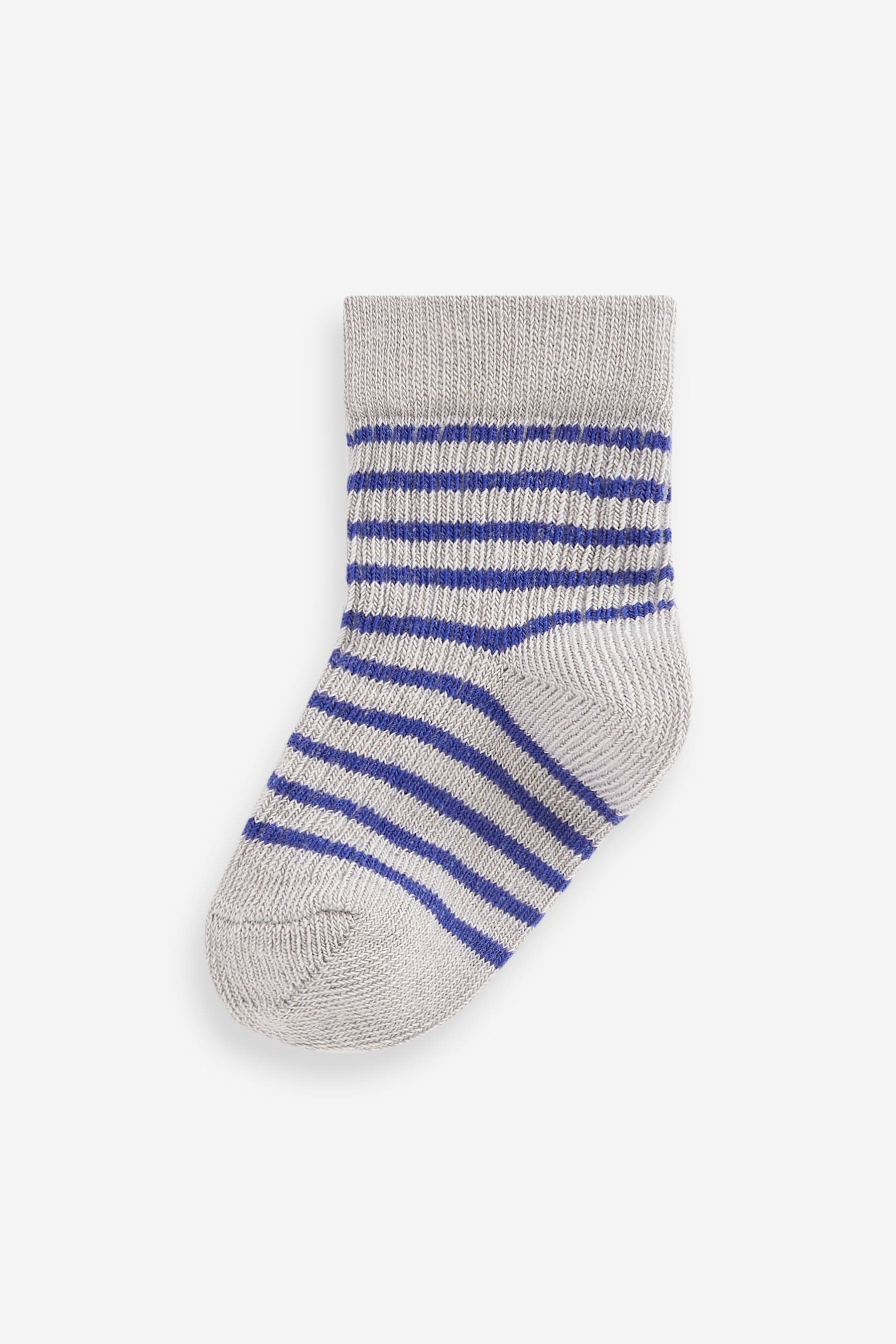 Cobalt Blue Stripe Baby Socks 4 Pack (0mths-2yrs)