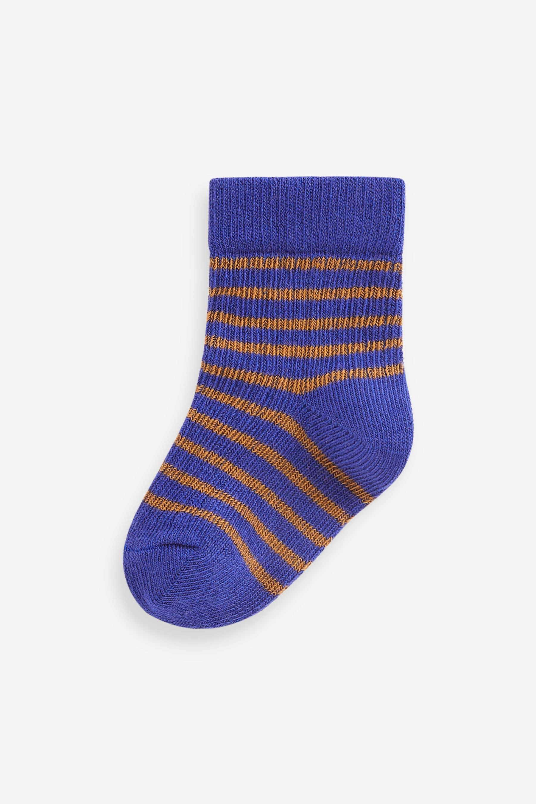 Cobalt Blue Stripe Baby Socks 4 Pack (0mths-2yrs)