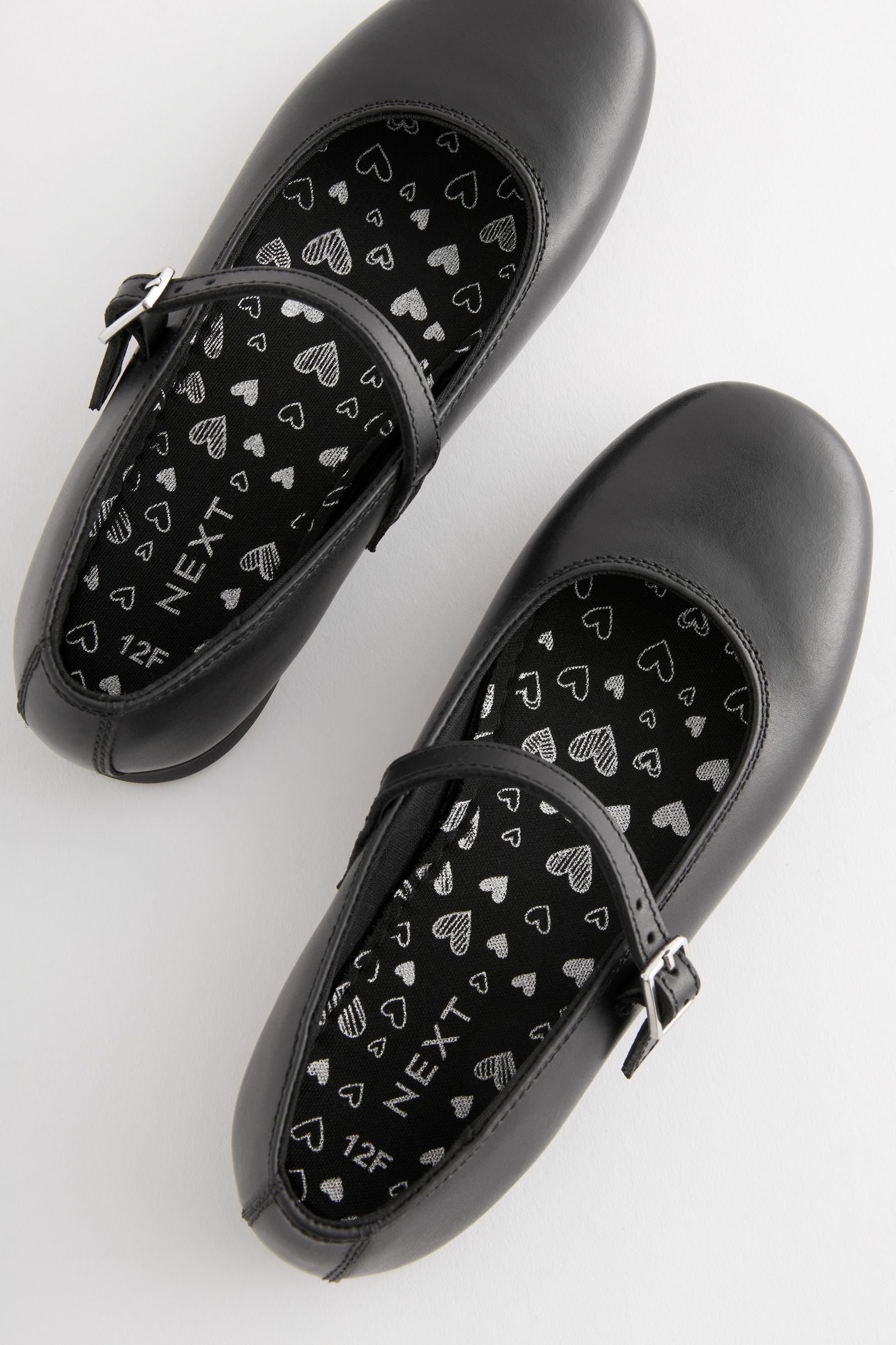 Matt Black Narrow Fit (E) Leather Mary Jane School Shoes