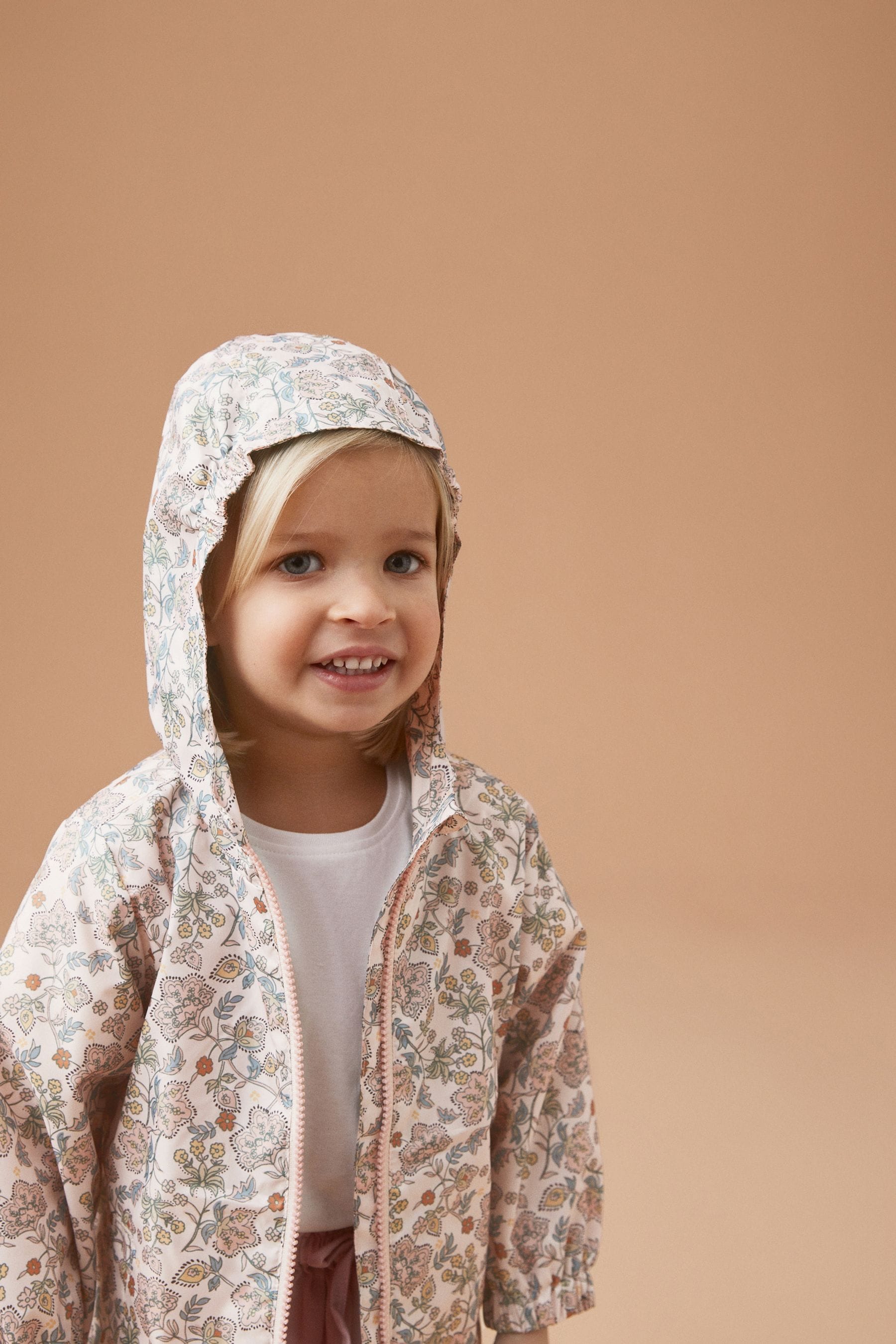 Pink Ditsy Shower Resistant Printed Cagoule (3mths-7yrs)