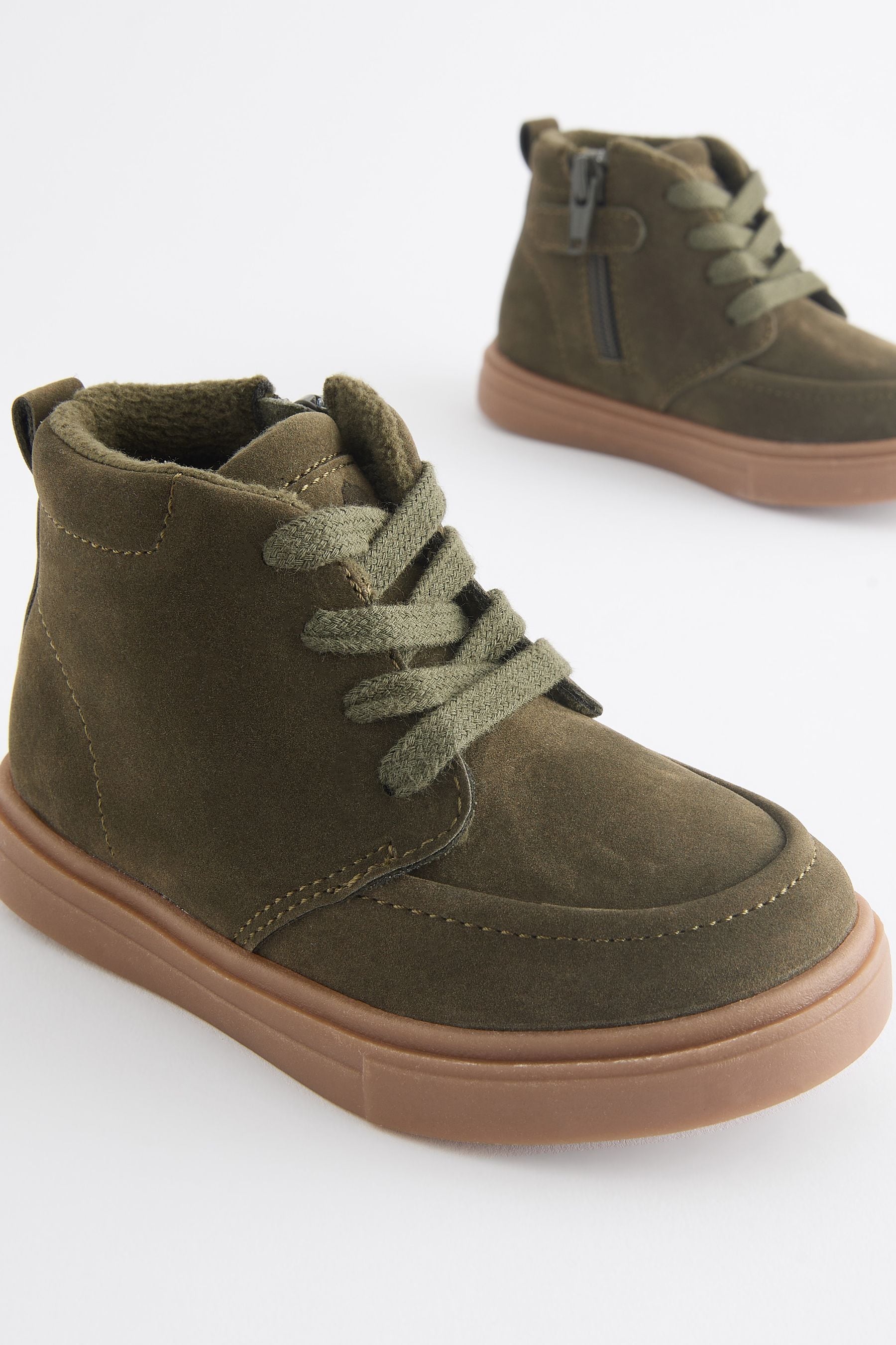 Green Standard Fit (F) Warm Lined Chukka Boots