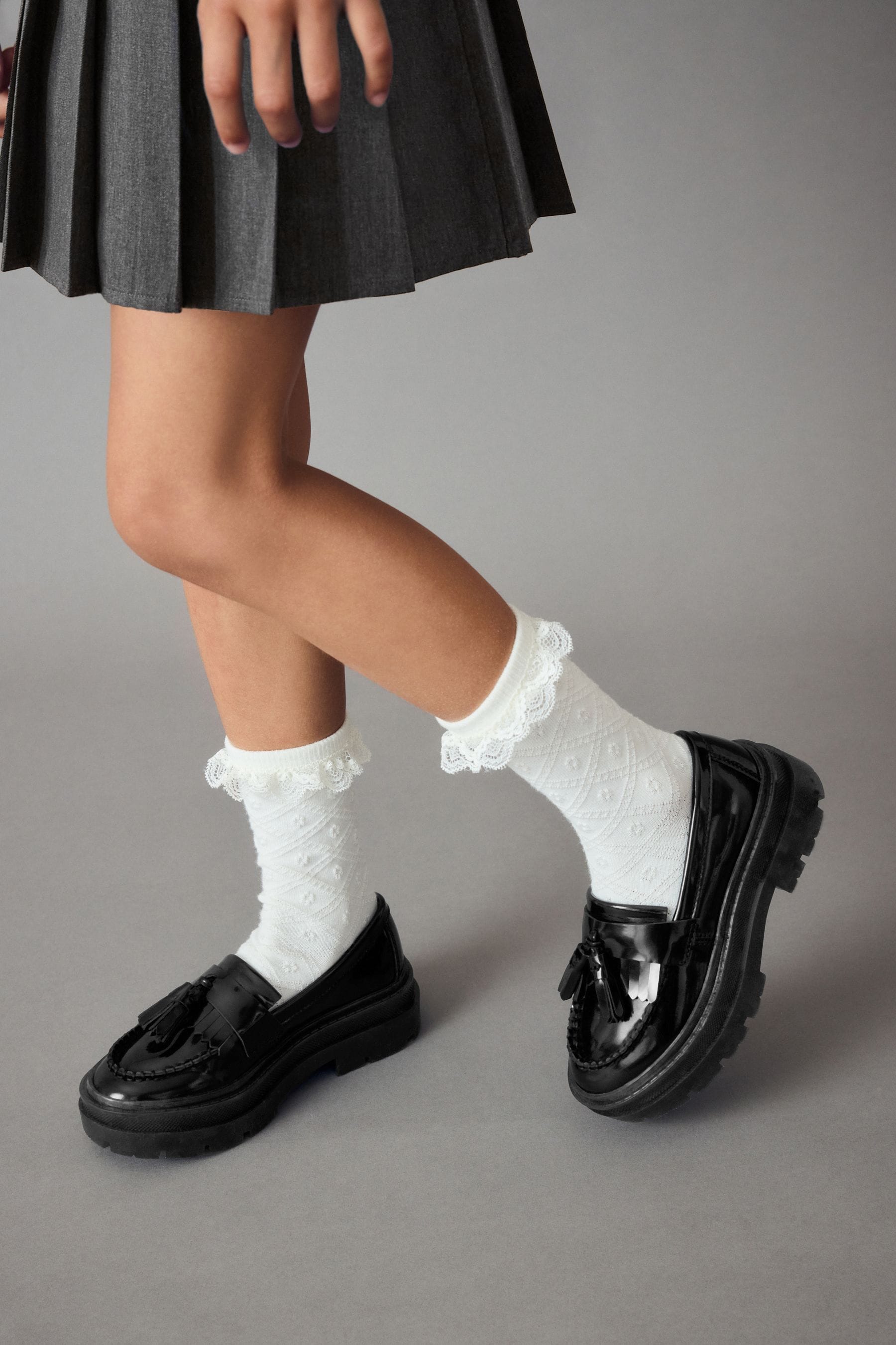 Black Chunky School Shoes