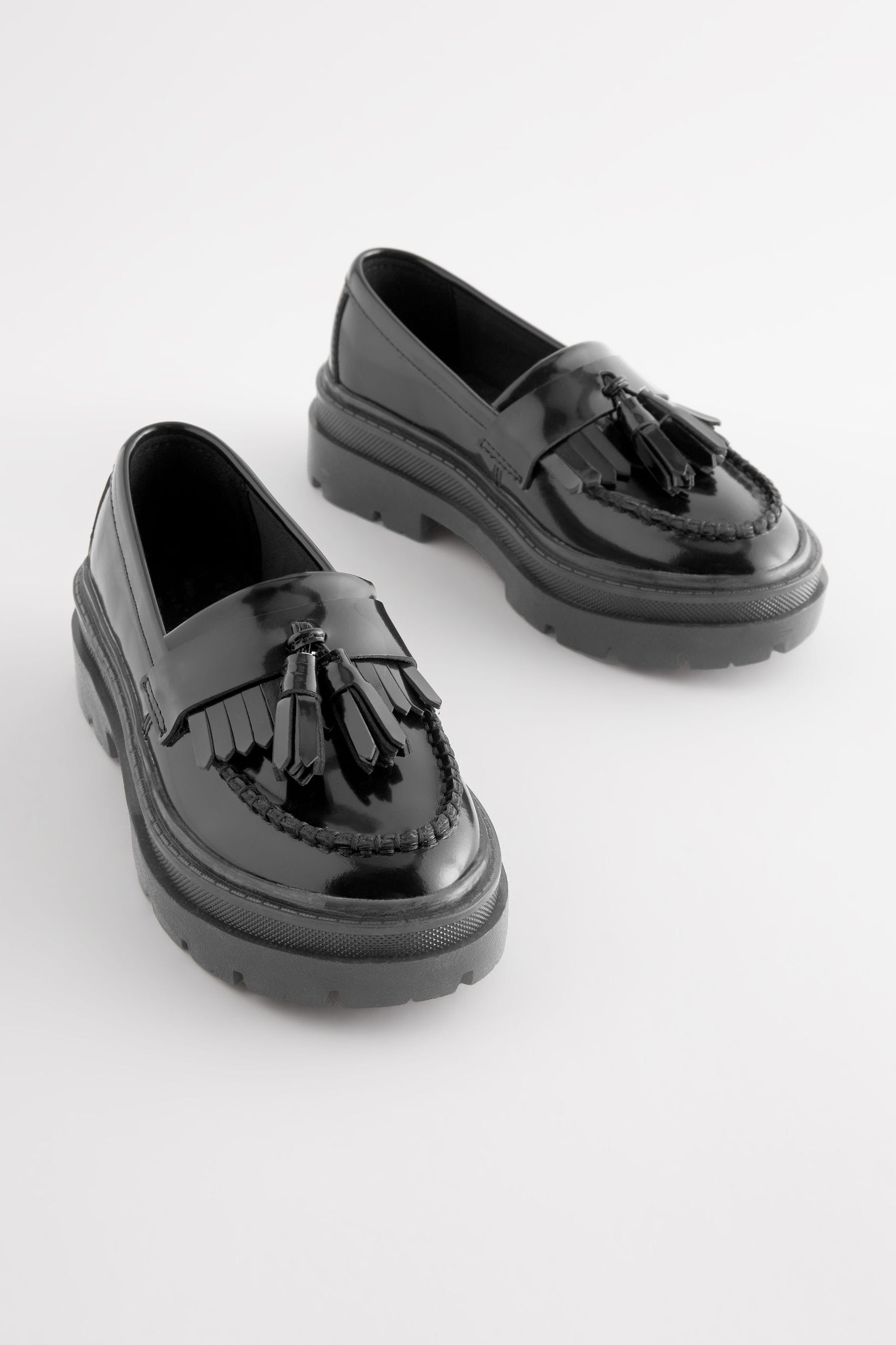 Black Chunky School Shoes