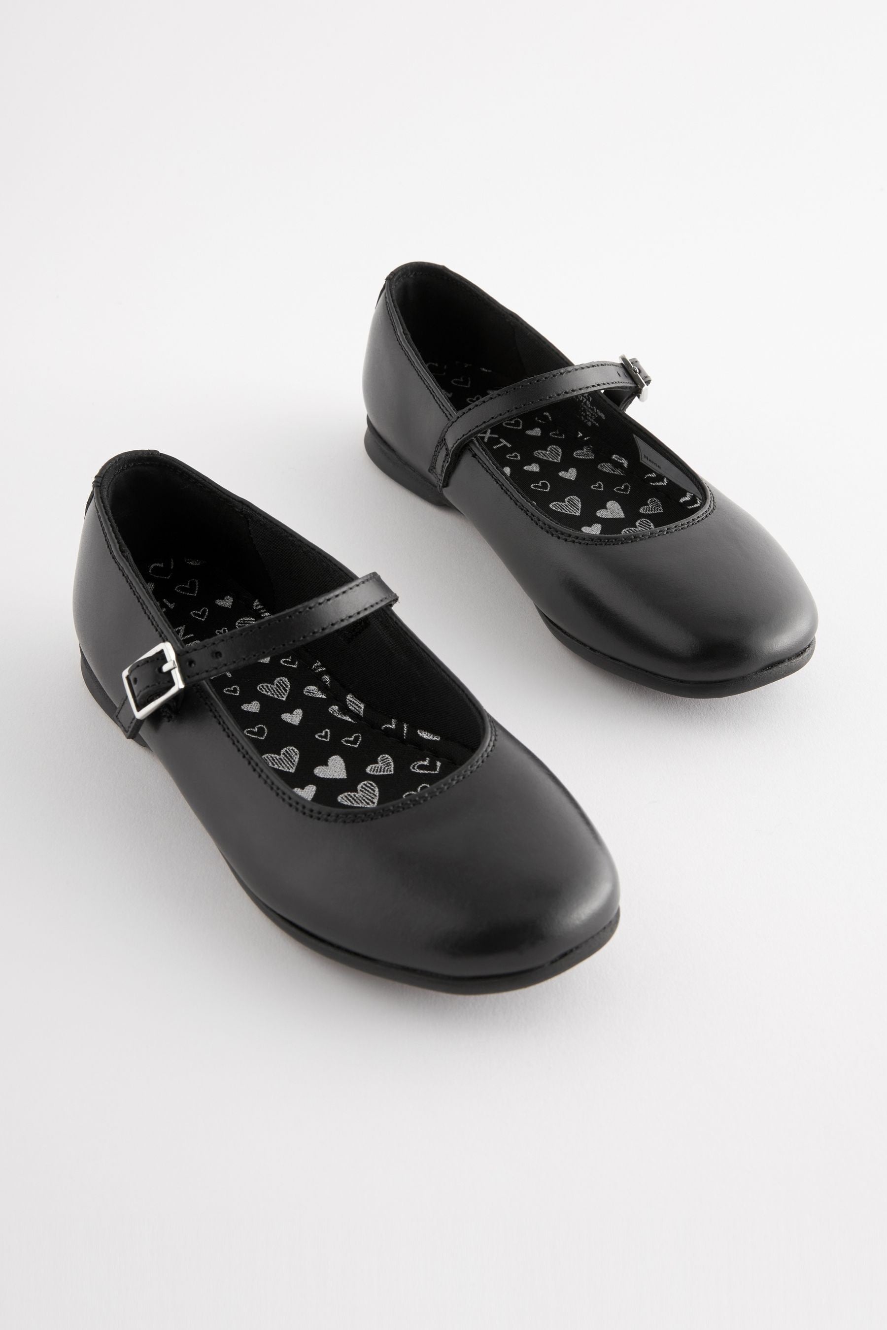 Matt Black Wide Fit (G) Leather Mary Jane School Shoes