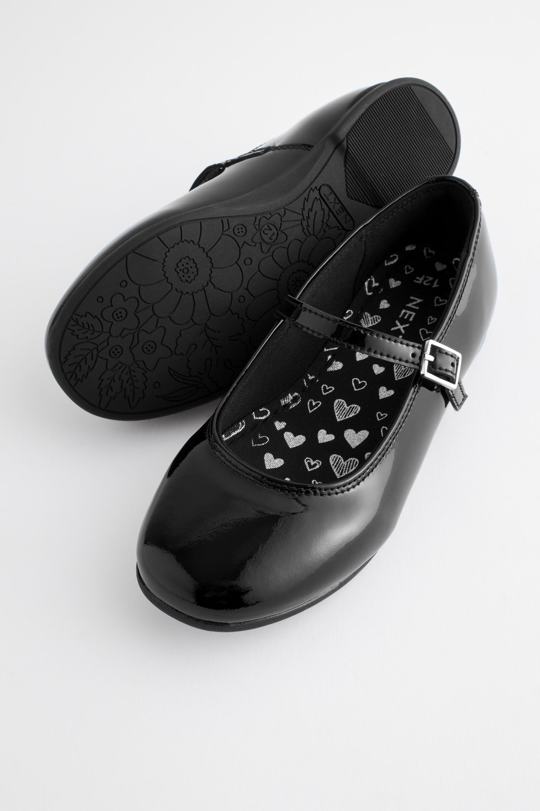 Black Patent Narrow Fit (E) Leather Mary Jane School Shoes