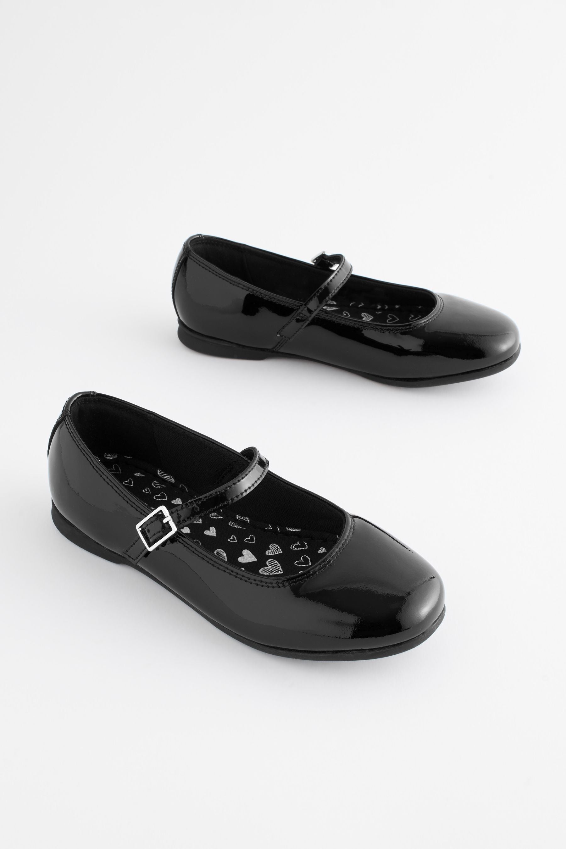 Black Patent Narrow Fit (E) Leather Mary Jane School Shoes