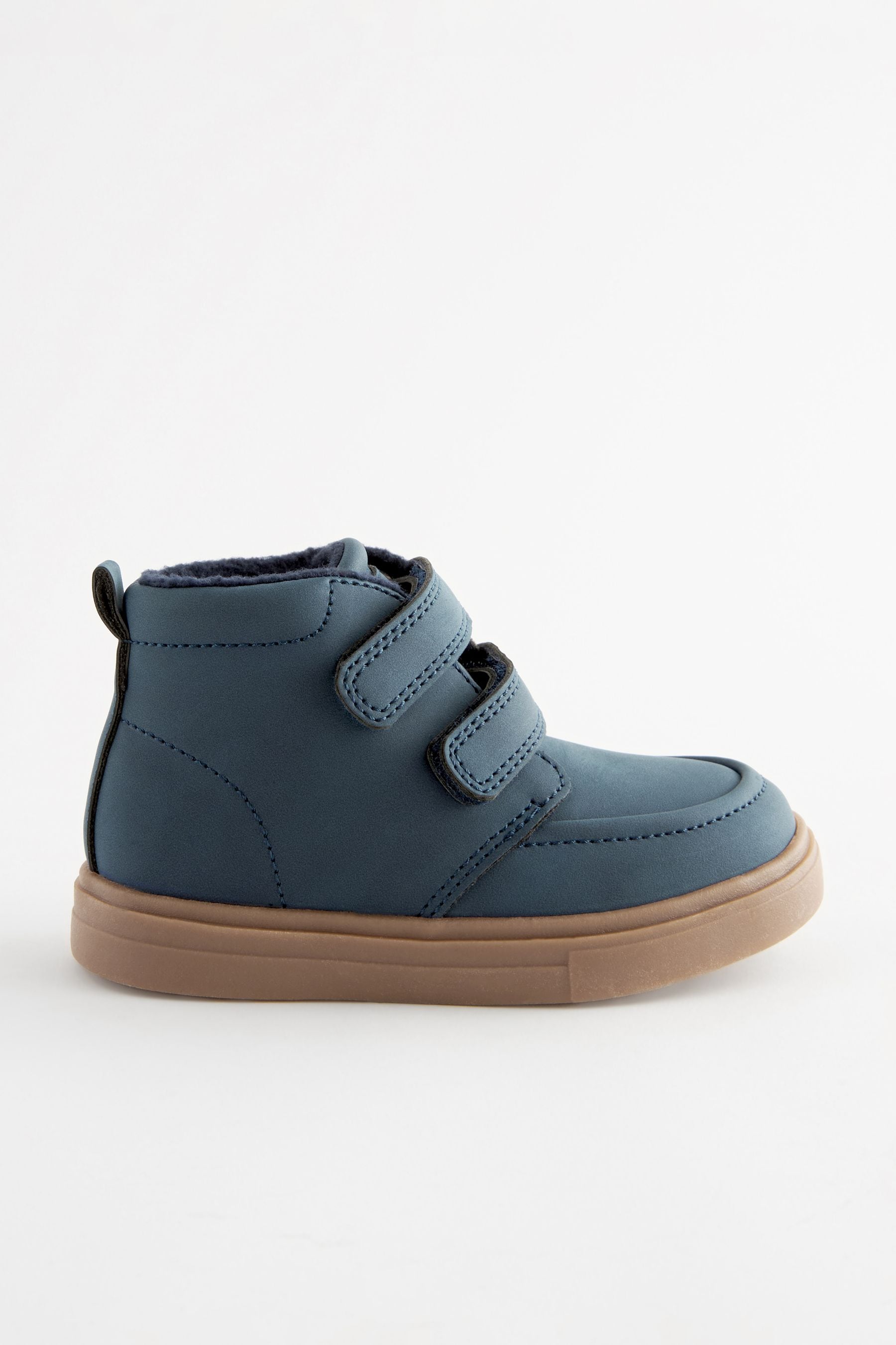 Navy Blue with Gum Sole Warm Lined Touch Fastening Boots