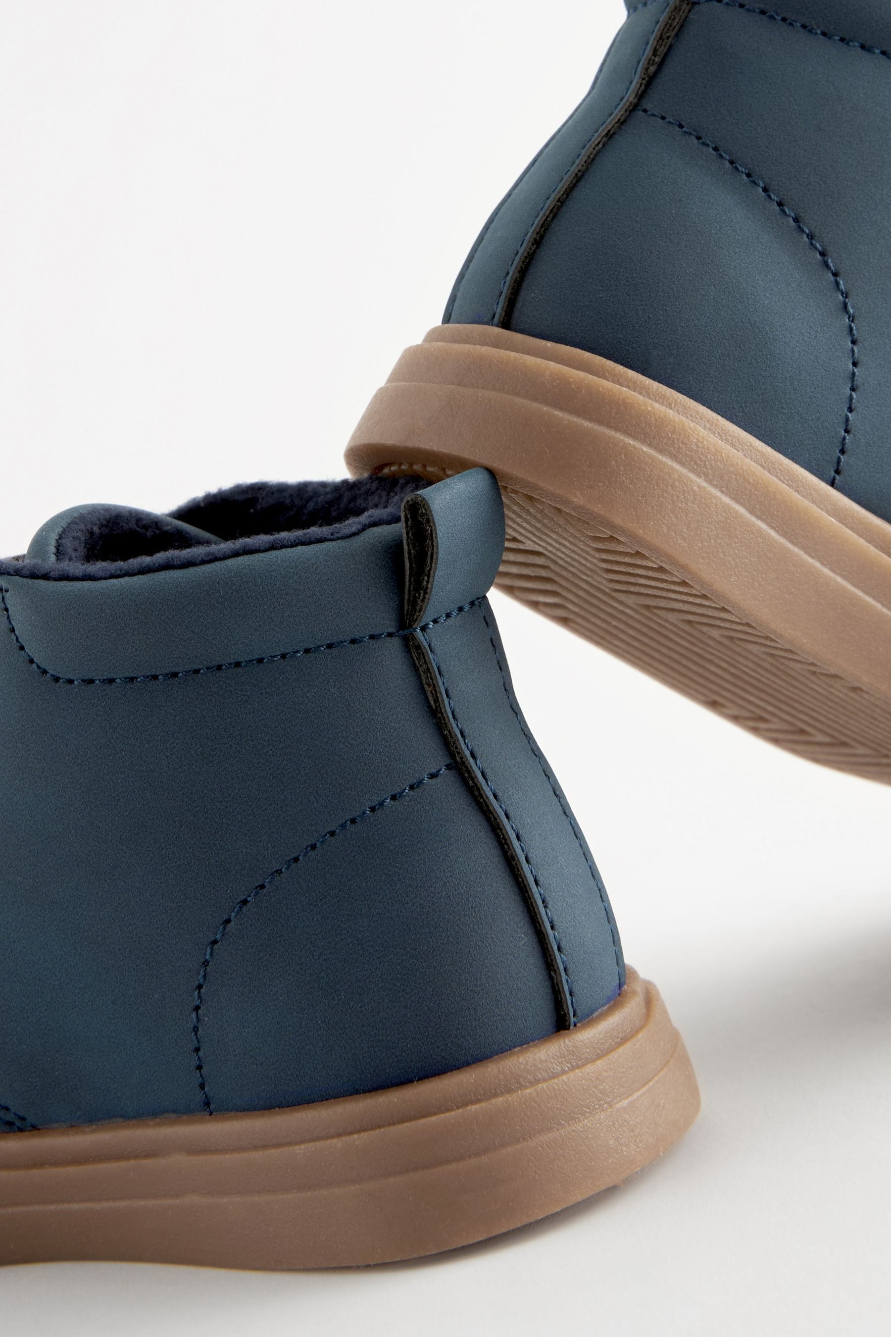 Navy Blue with Gum Sole Warm Lined Touch Fastening Boots