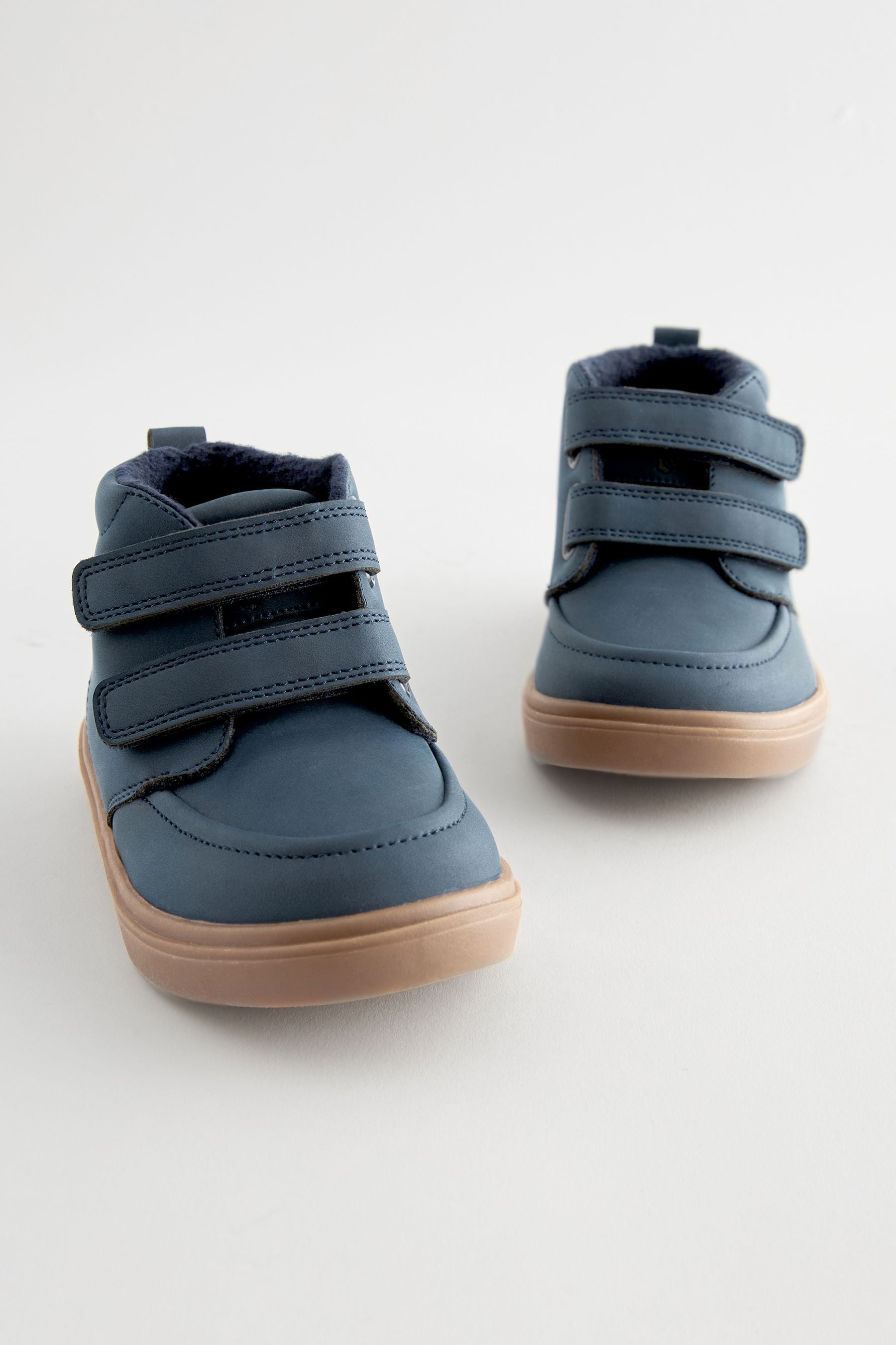 Navy Blue with Gum Sole Warm Lined Touch Fastening Boots