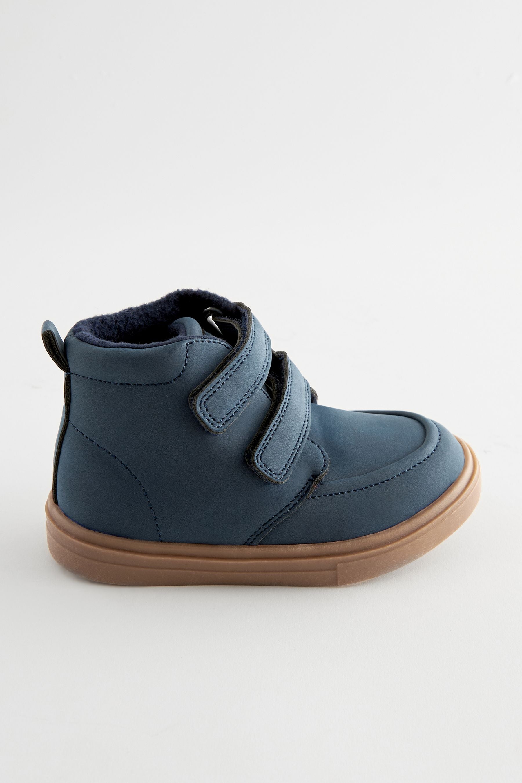 Navy Blue with Gum Sole Warm Lined Touch Fastening Boots