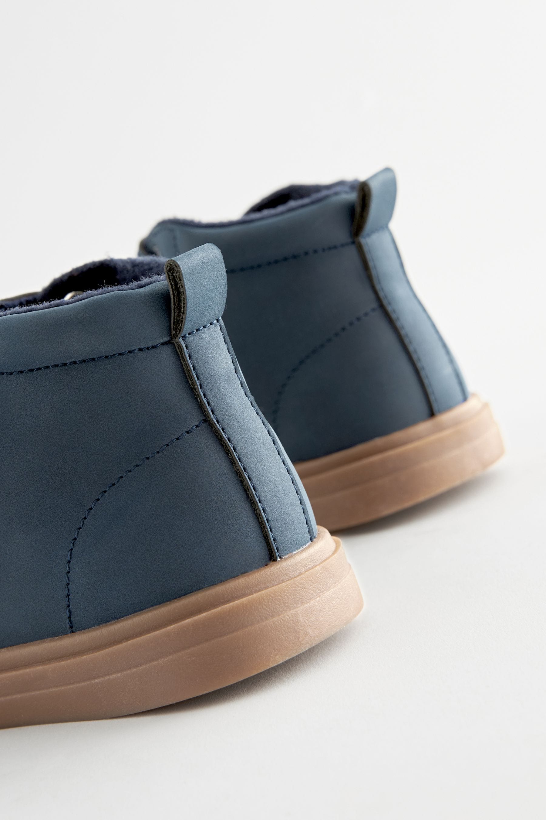 Navy Blue with Gum Sole Warm Lined Touch Fastening Boots