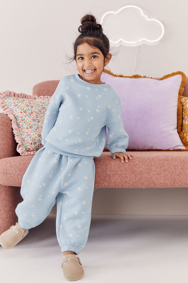 Blue Floral Quilted Pyjamas (9mths-16yrs)