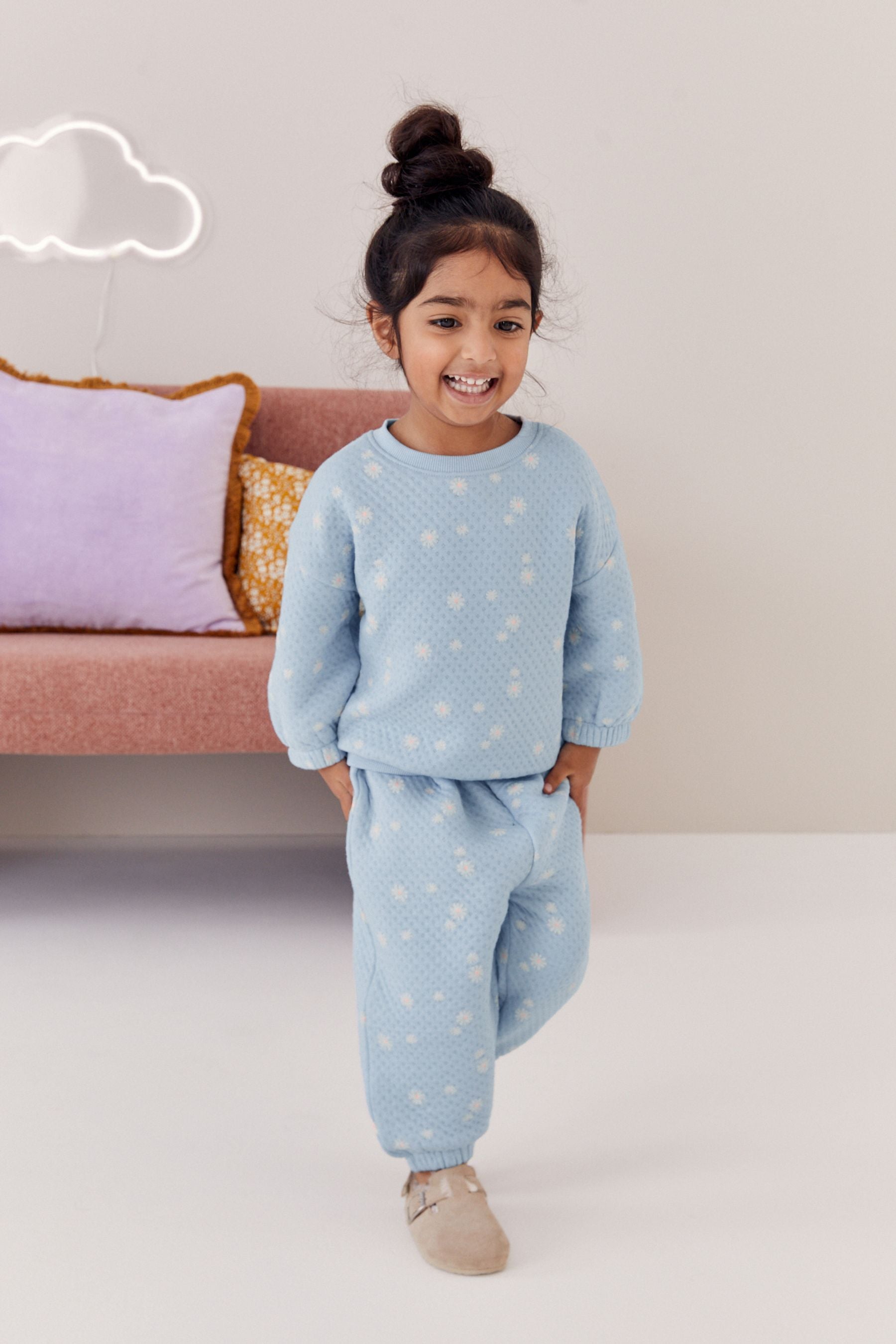 Blue Floral Quilted Pyjamas (9mths-16yrs)