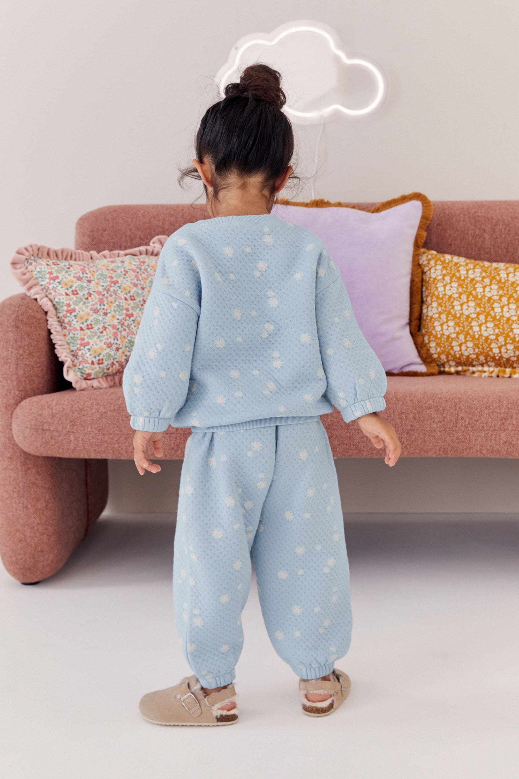 Blue Floral Quilted Pyjamas (9mths-16yrs)