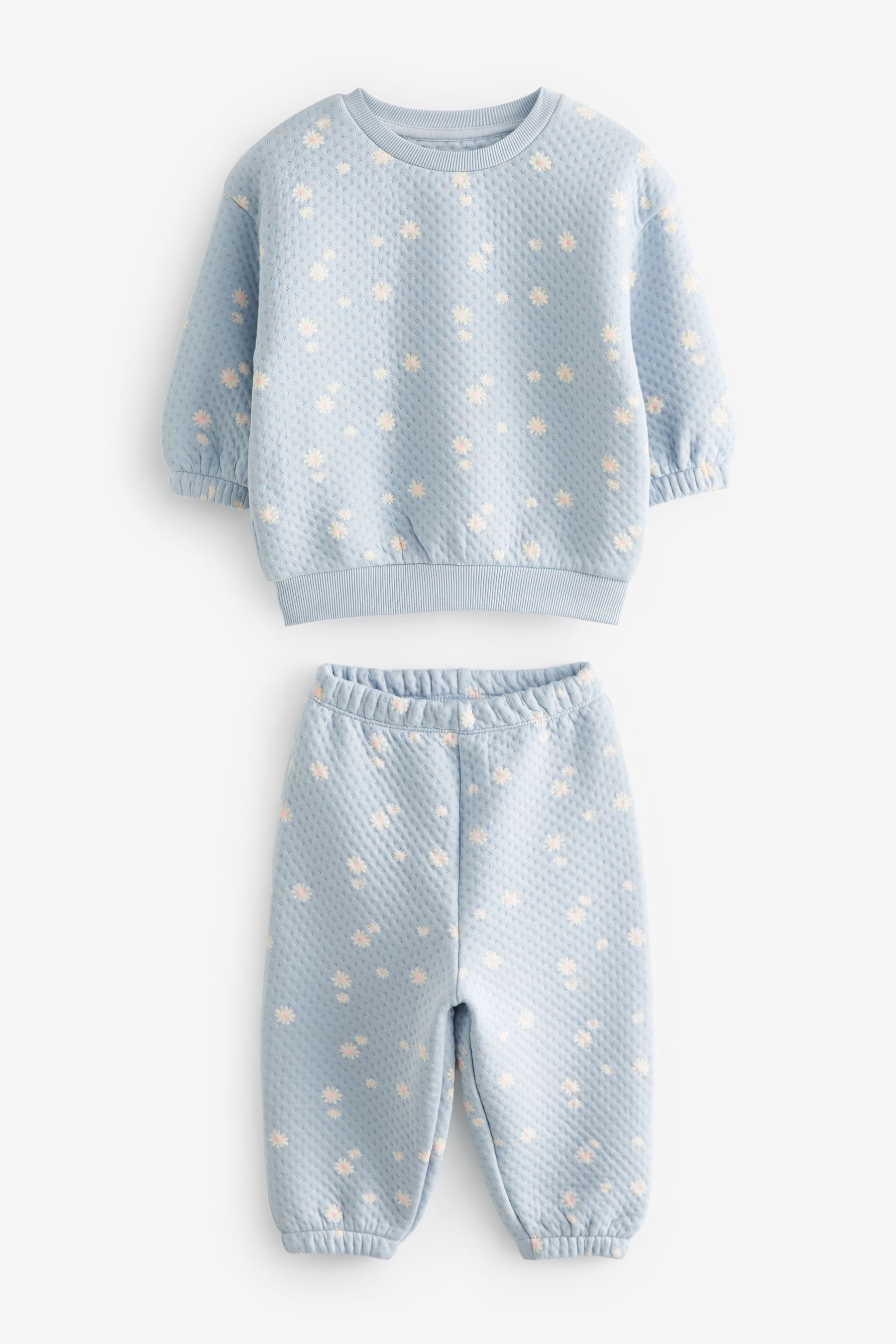 Blue Floral Quilted Pyjamas (9mths-16yrs)