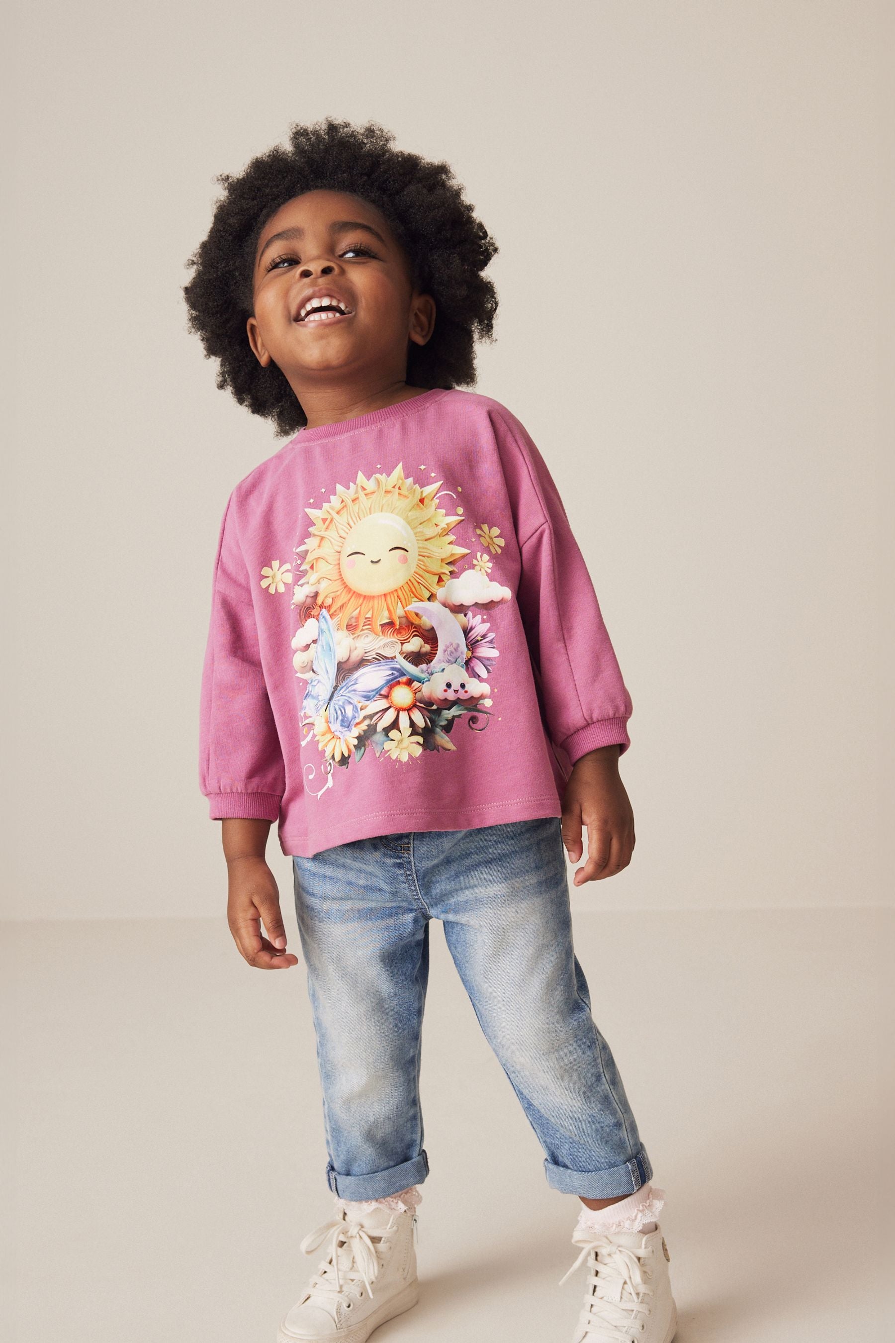 Purple Sun 100% Cotton Long Sleeve T-Shirt (3mths-7yrs)